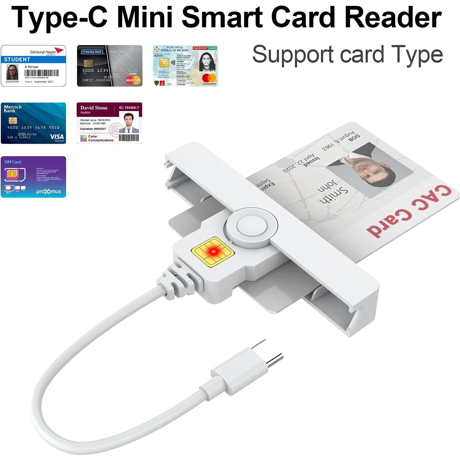 Lector de Tarjeta Inteligente CAC USB C Rocketek Plegable