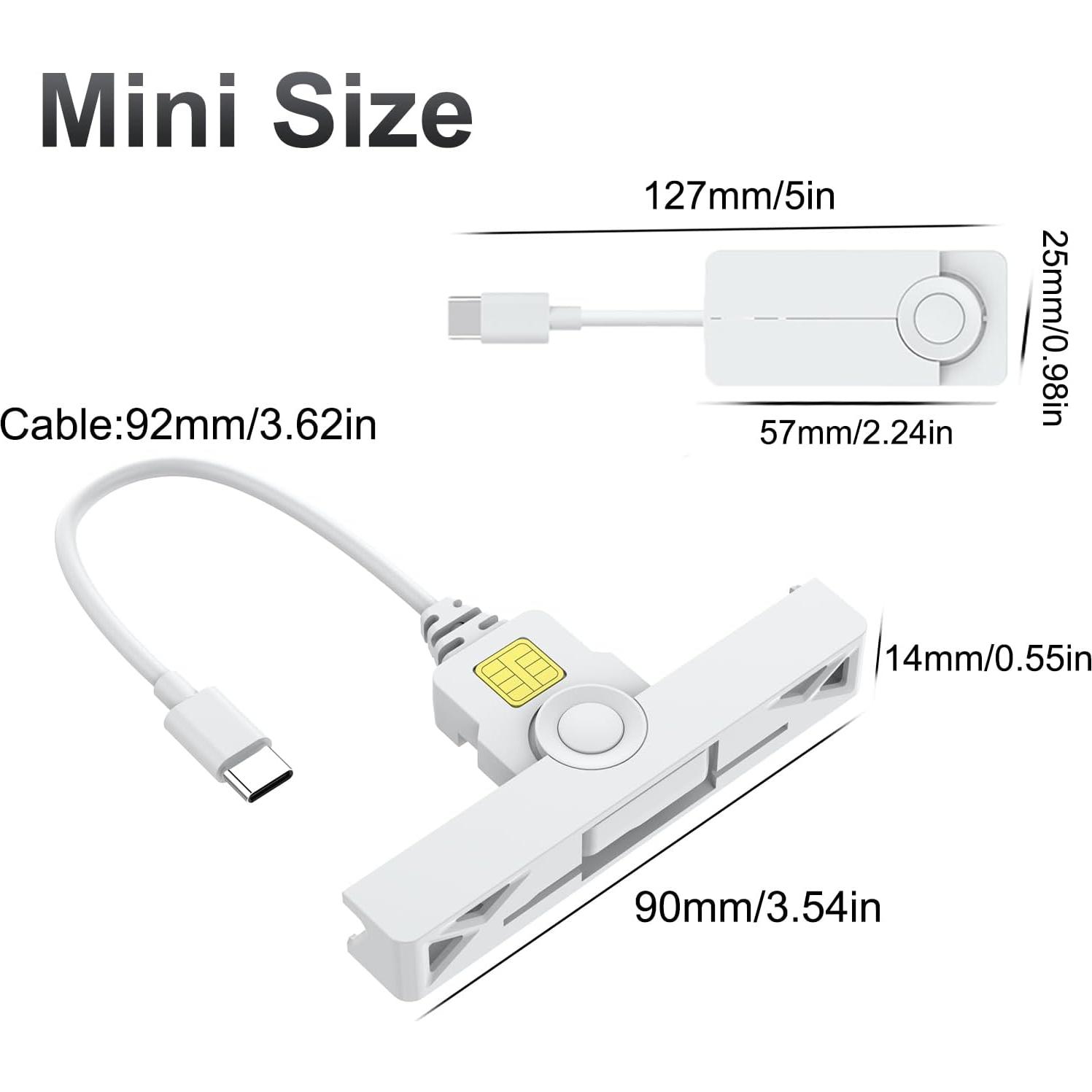 Lector de Tarjeta Inteligente CAC USB C Rocketek Plegable