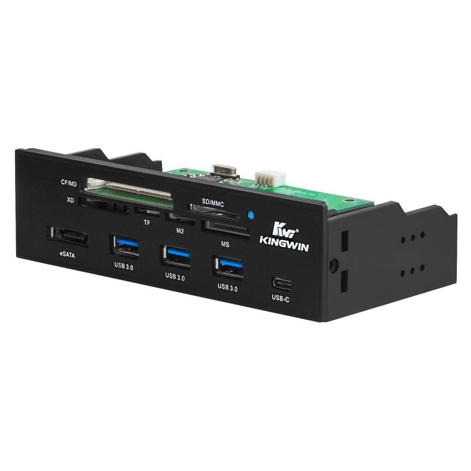 Hub USB 3.0 Kingwin KW525-3U3CR con USB-C y lector de tarjetas
