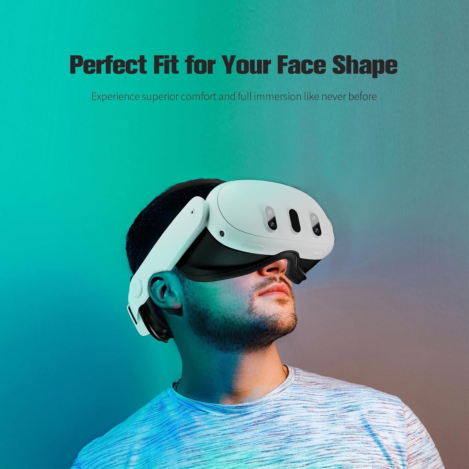 Funda Facial PU para Meta Quest 3 - Comodidad y Anti-Fugas