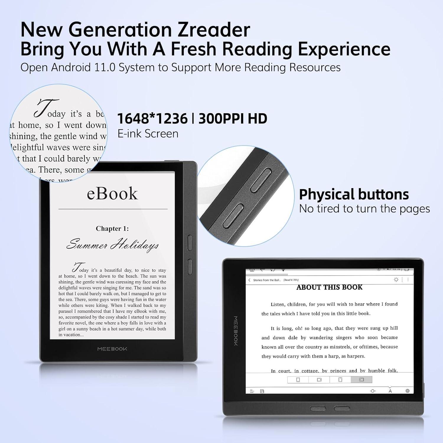 E-Reader Meebook M7 6.8" 300PPI Android 11 3GB+32GB Gris