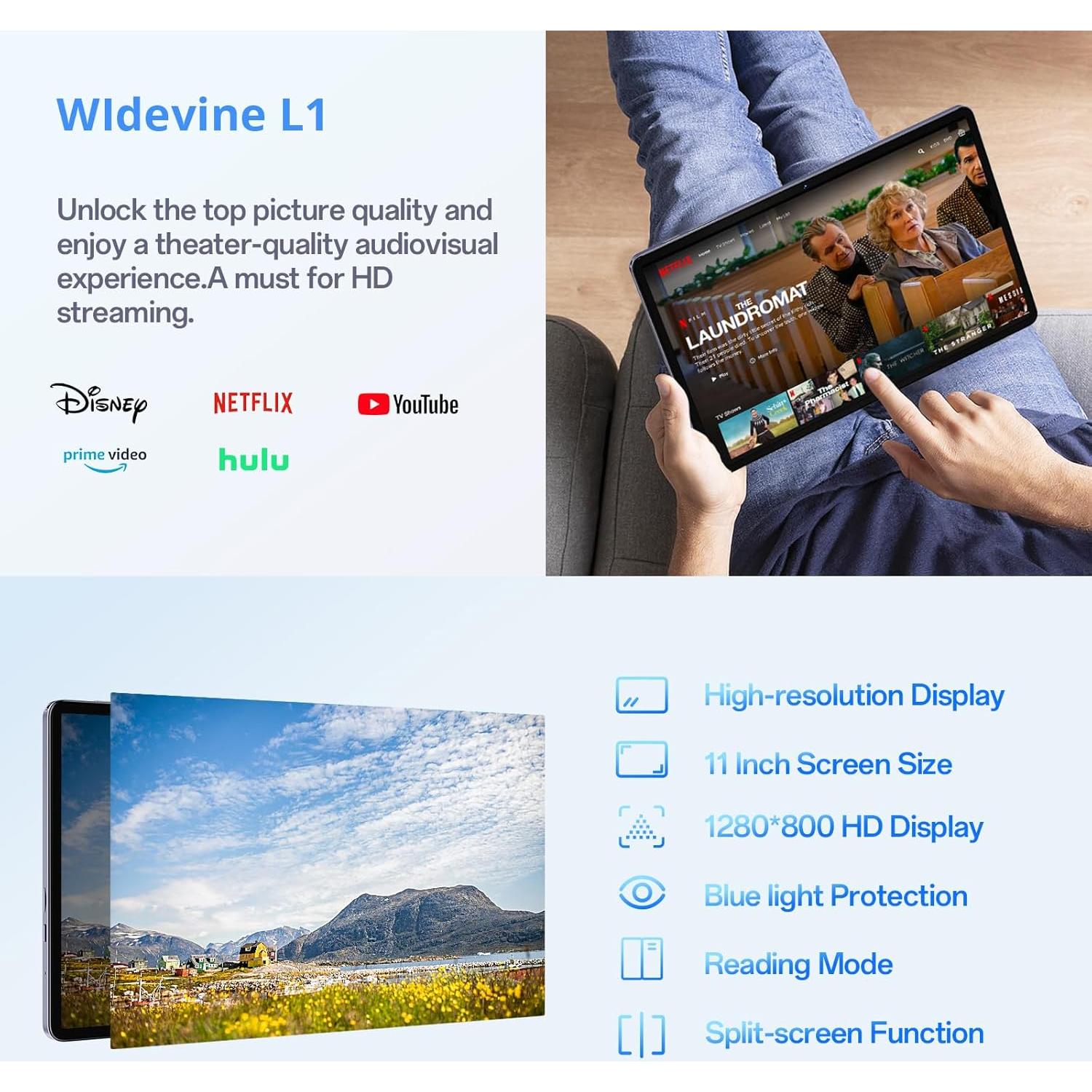 Tableta Android 15 Genérico 11" 16GB RAM 128GB Doble Cámara