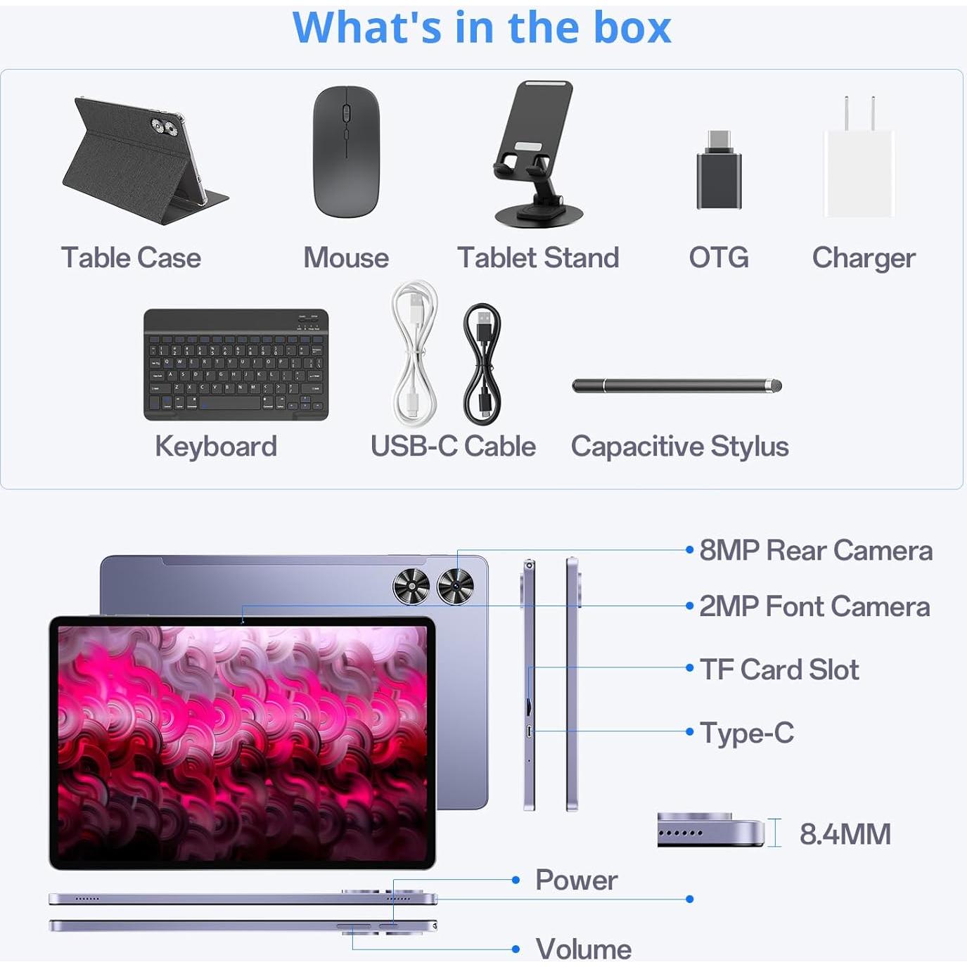 Tableta Android 15 Genérico 11" 16GB RAM 128GB Doble Cámara