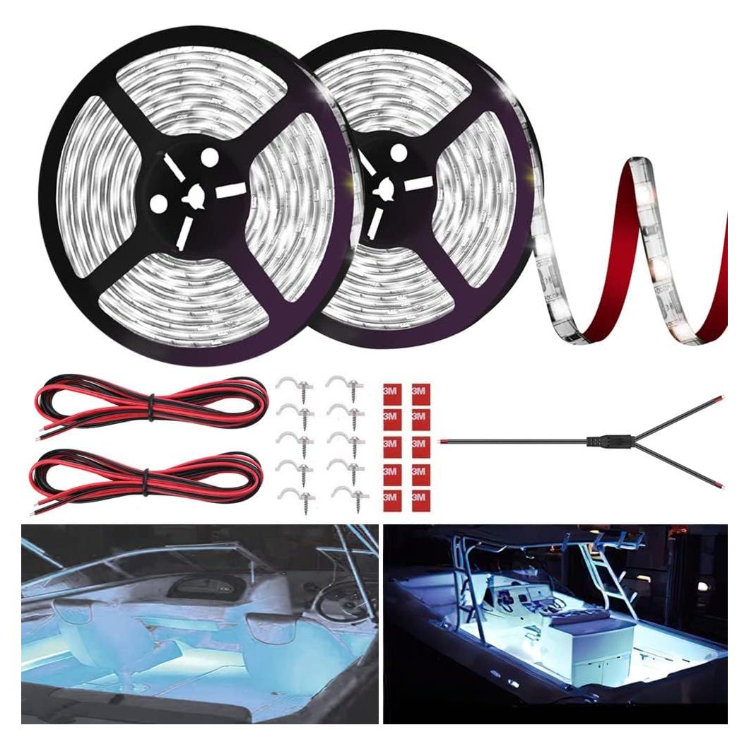 Luces de tira LED HOKIION 10m blancas impermeables para barcos