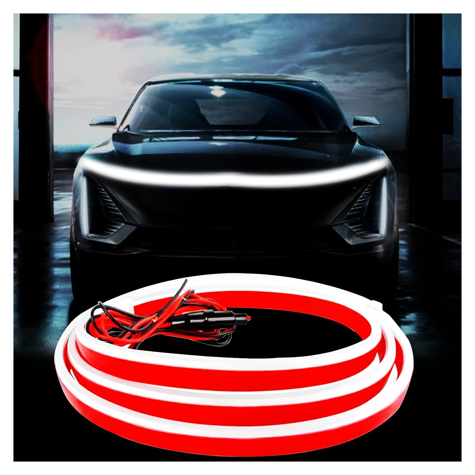 Tira de Luz LED Goodream 177.8 cm Blanca Impermeable para Coche