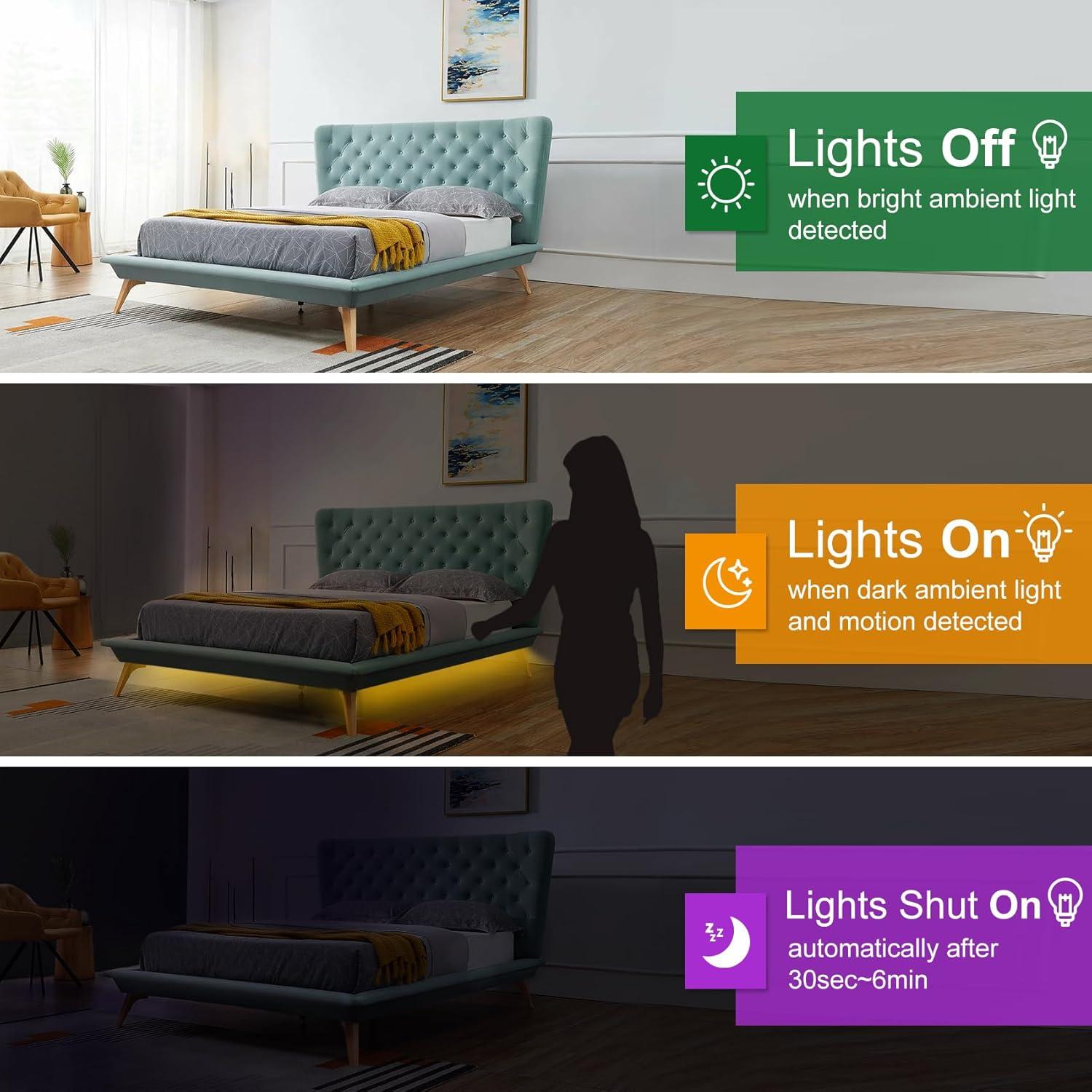 Luz de Cama LED Vansky con Sensor de Movimiento 5FT Duales