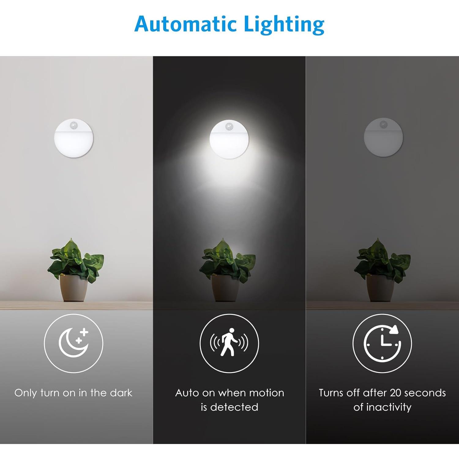 Luz de Sensor de Movimiento AMIR LED Inalámbrica 4 Piezas