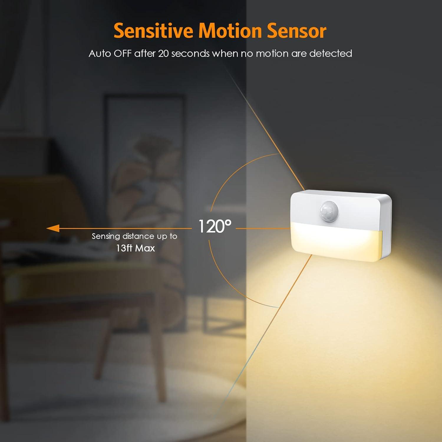 2 Pack Luz Nocturna Sensor de Movimiento JXTZ 3000K Adhesiva
