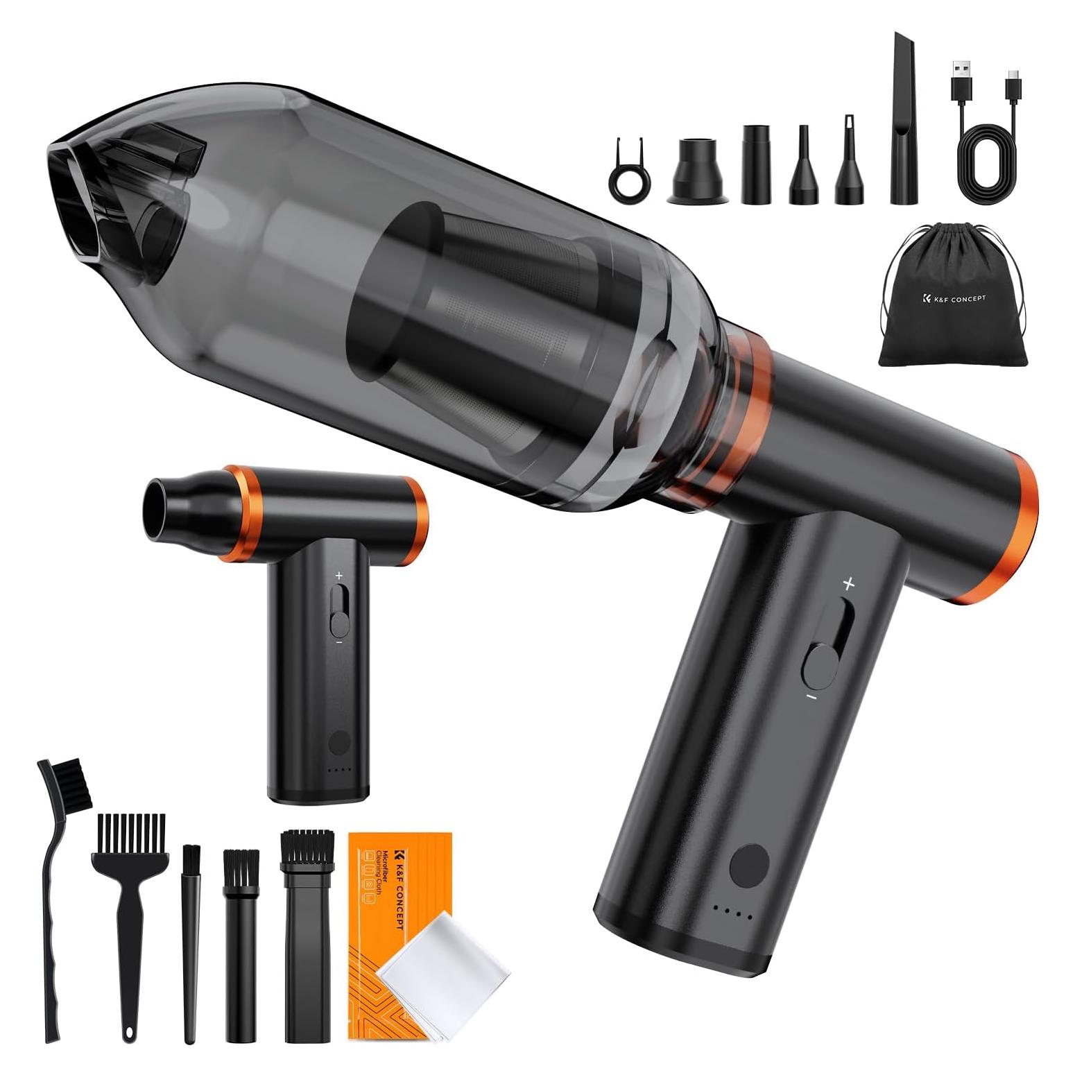 K&F CONCEPT Electric Compressed Air Duster|300000RPM Vacuum Cleaner|3 Gear Adjustable|Super Wind Power| Rechargeable Brushless Motor|for Deep Computer Clean, Keyboard, Car, Home,Outdoor