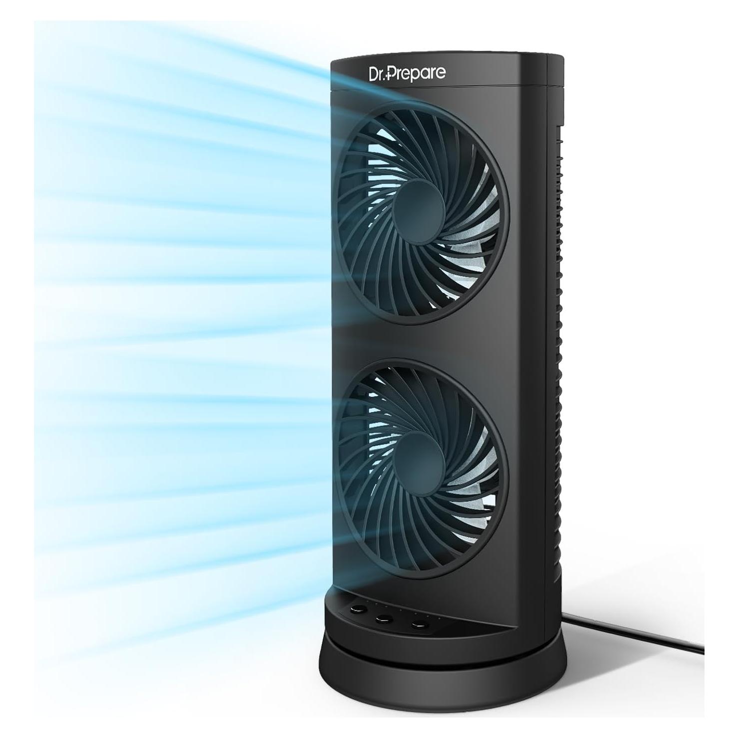 Ventilador de Torre USB Dr. Prepare DCDF11-G1, 3 Velocidades, Oscilante 110°