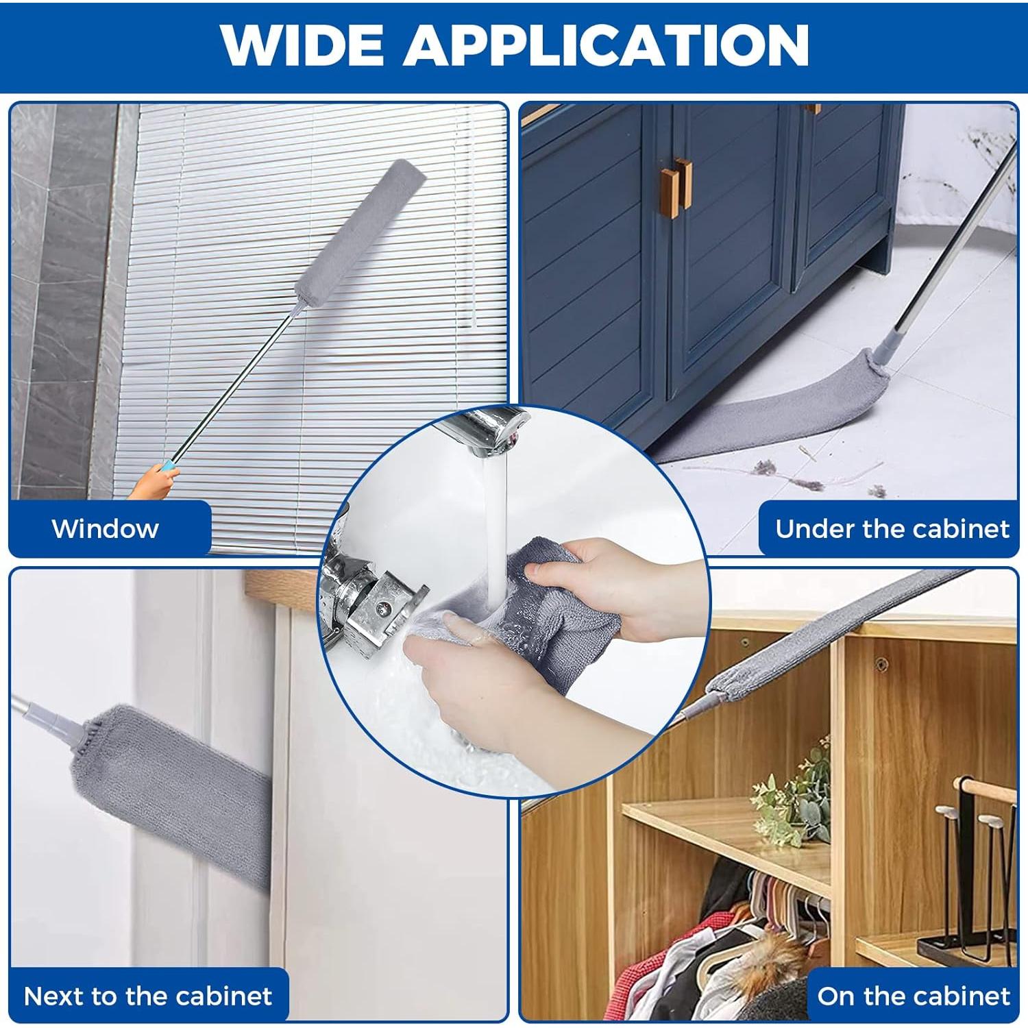 Plumero de Espacio Retráctil AURUZA con 2 Paños de Microfibra