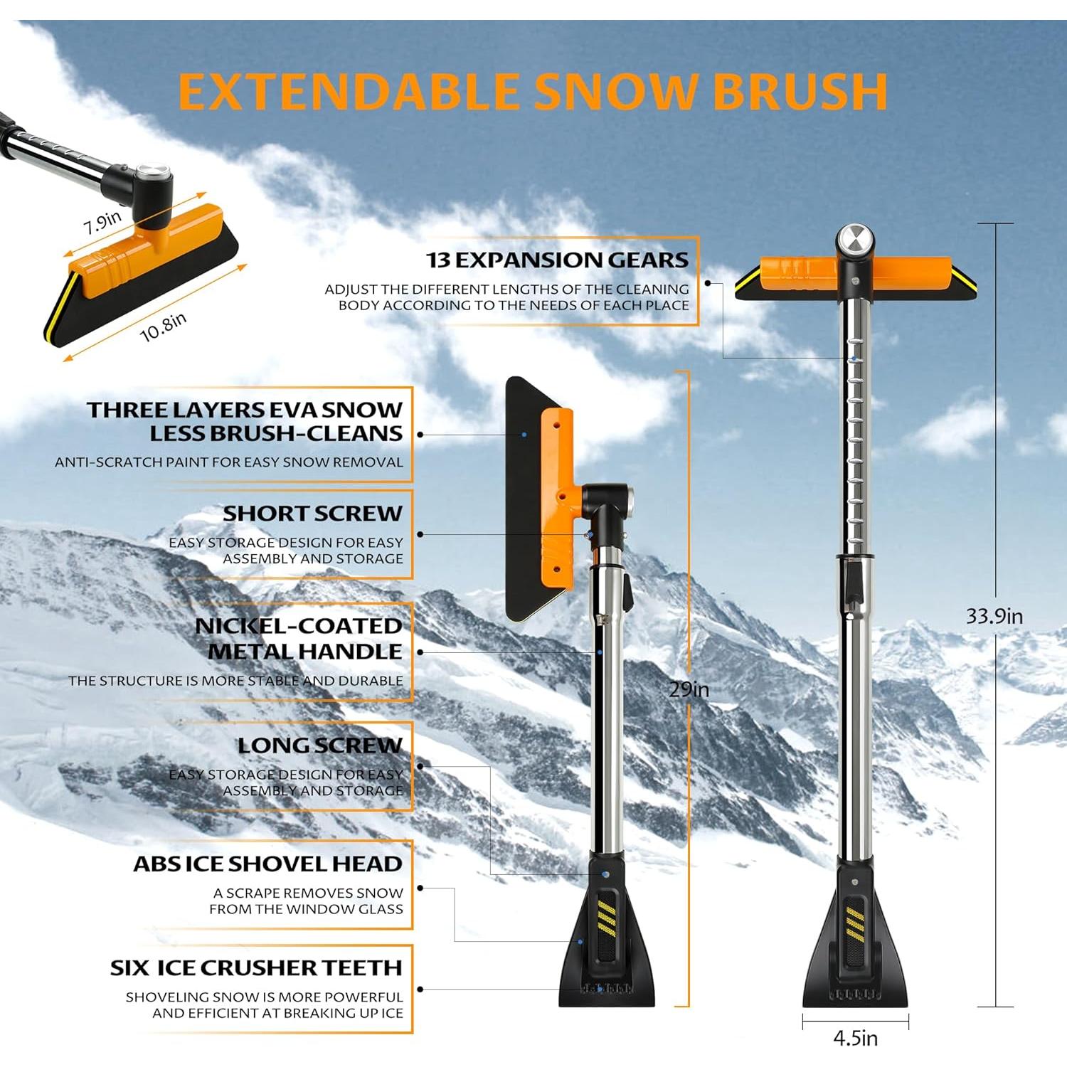 Raspador de Hielo y Cepillo de Nieve helloleiboo 100 cm