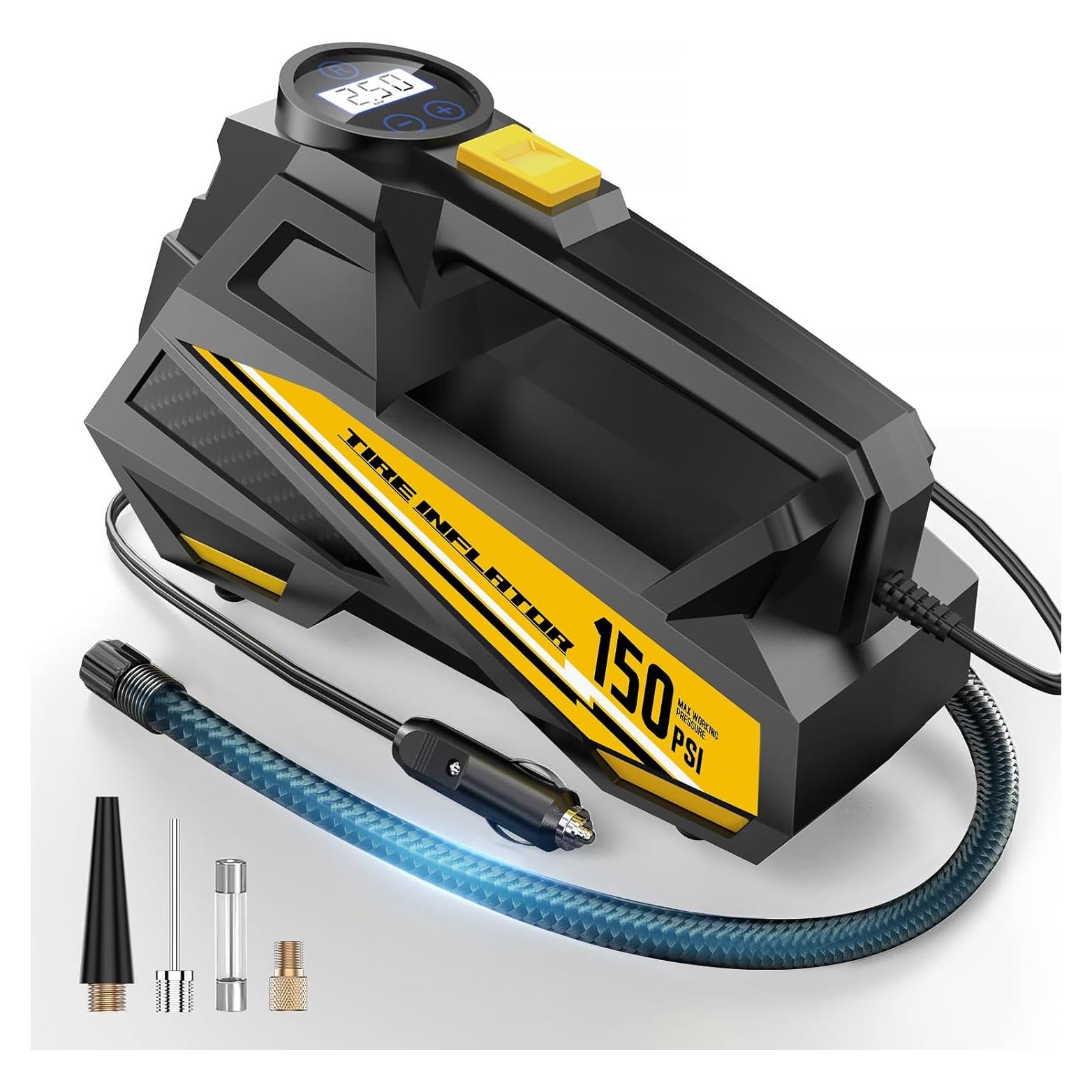 Compresor de Aire Portátil FLYKID C3012 150 PSI con Manómetro LCD