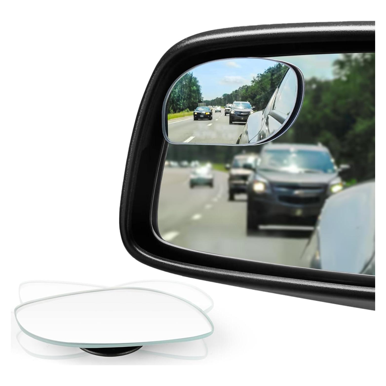 Espejos de Punto Ciego LivTee HD Convexos Ajustables - Paquete de 2