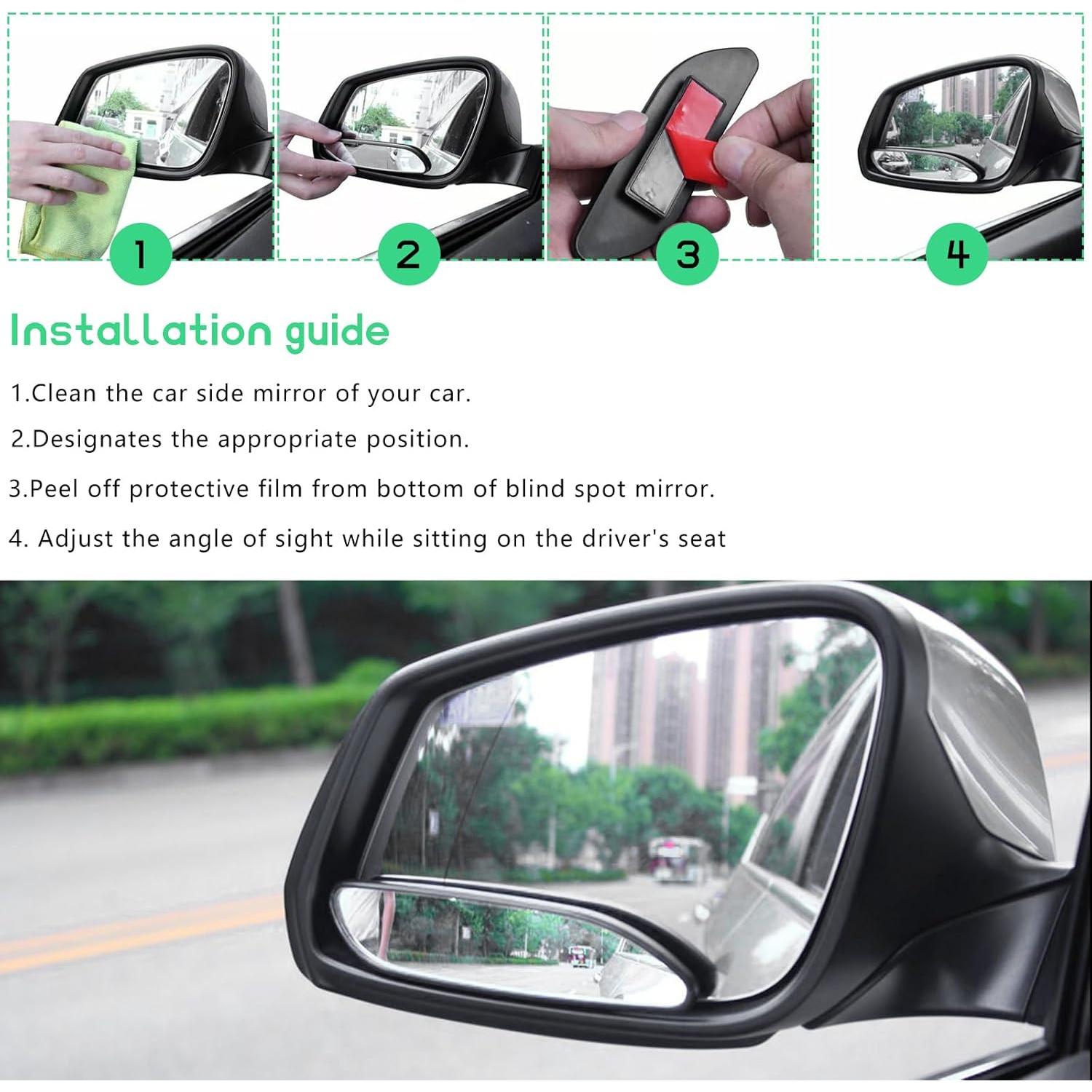 Espejo de Punto Ciego FSTURIOS 2PCS Ajustable HD Negro