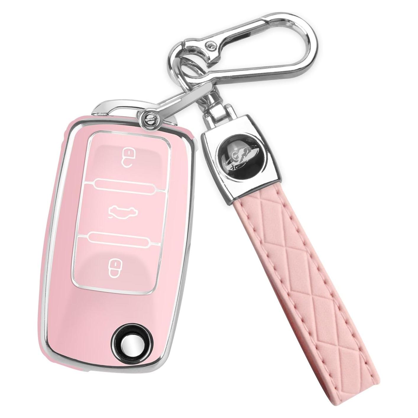 Funda de Llavero TPU MILD EAST para VW Beetle Jetta Rosa