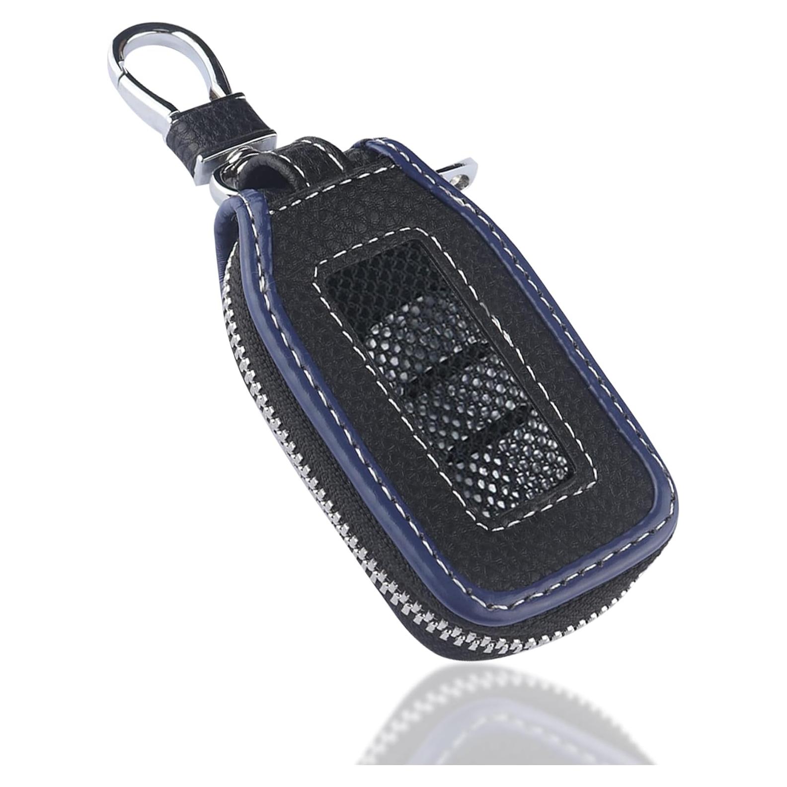 Funda de Llave de Coche Stacool de Cuero Negro/Azul