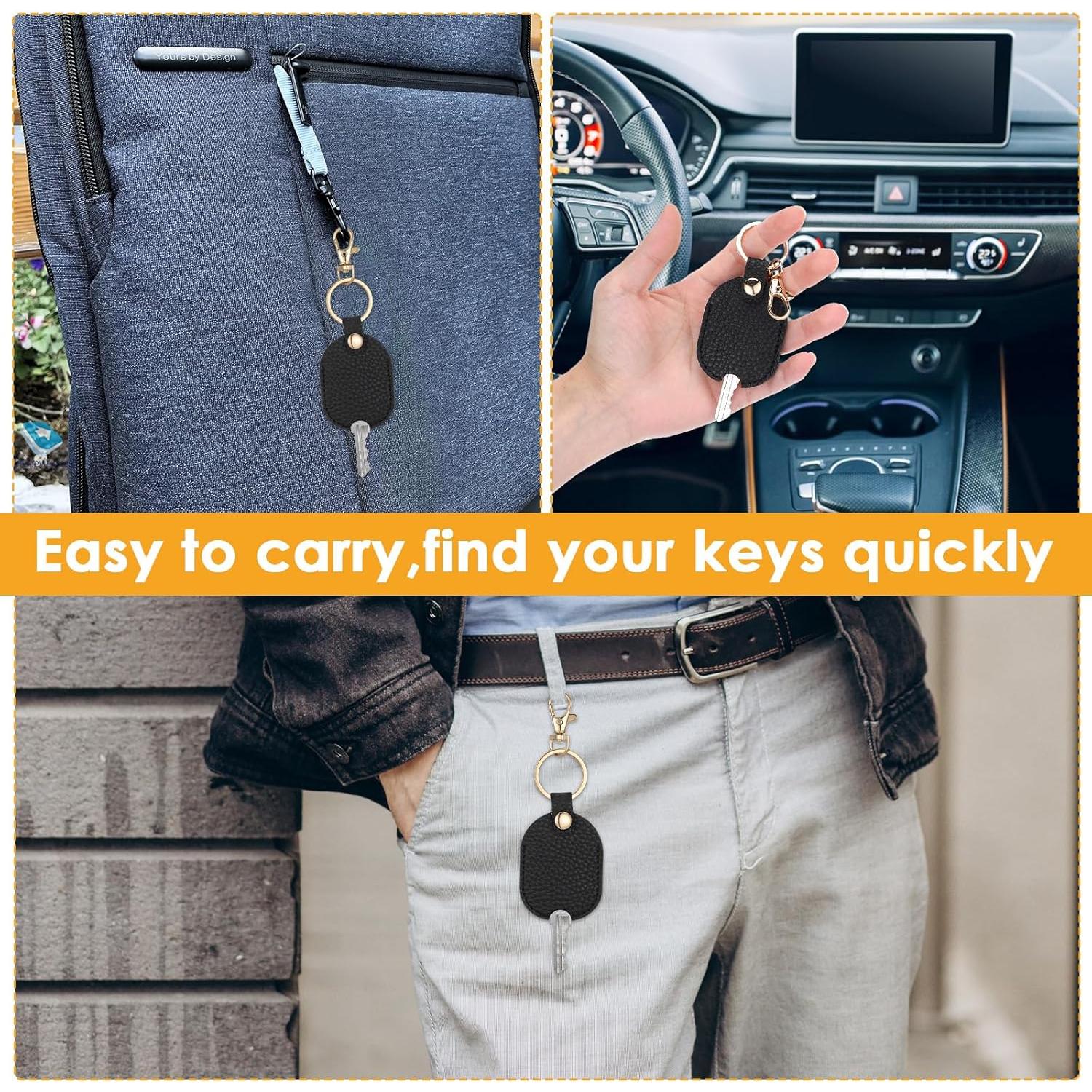 Funda de Llave de Cuero Negro 2 Pcs - Protector para Llaves de Coche