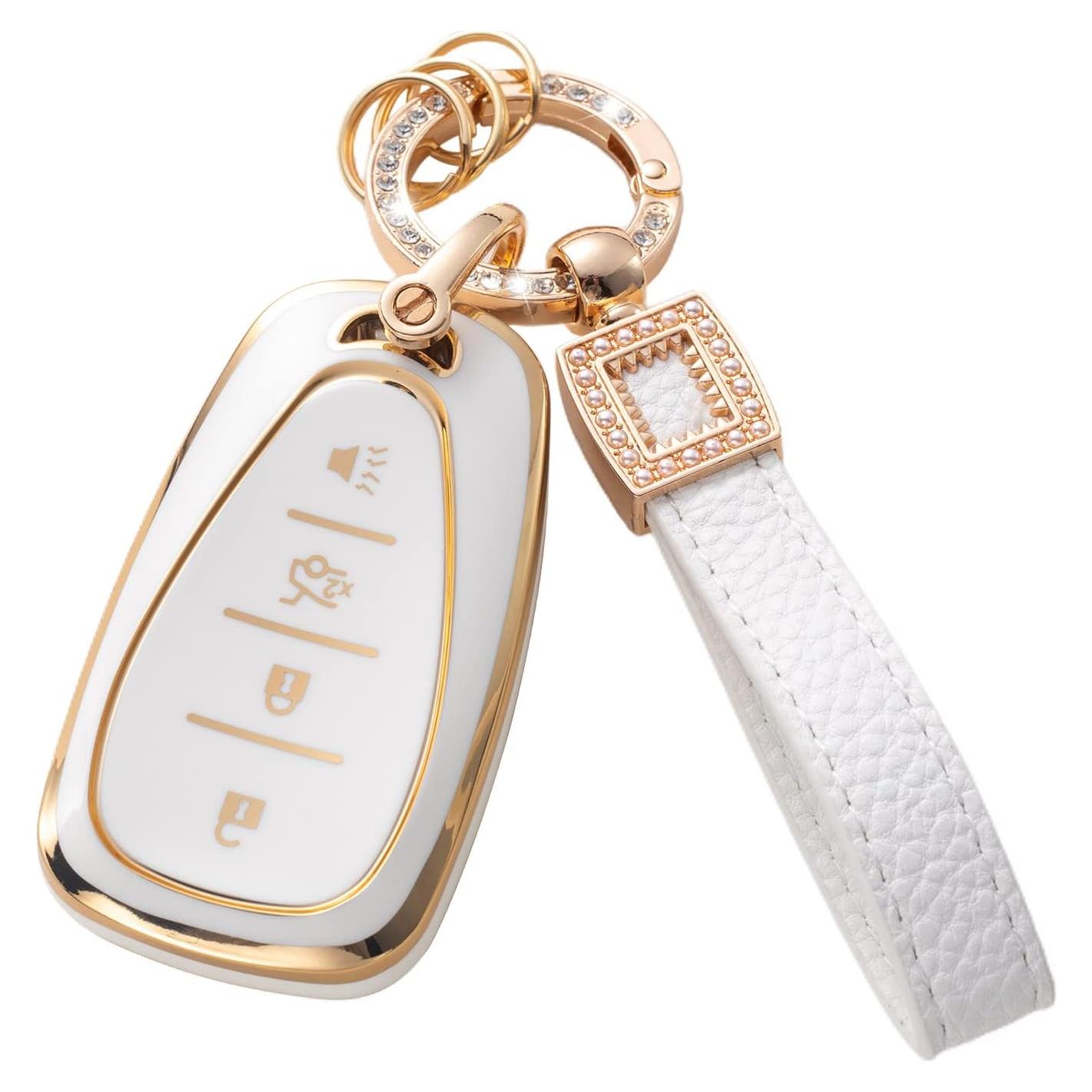 Funda de Llave Chevrolet con Cordón de Cuero 4 Botones