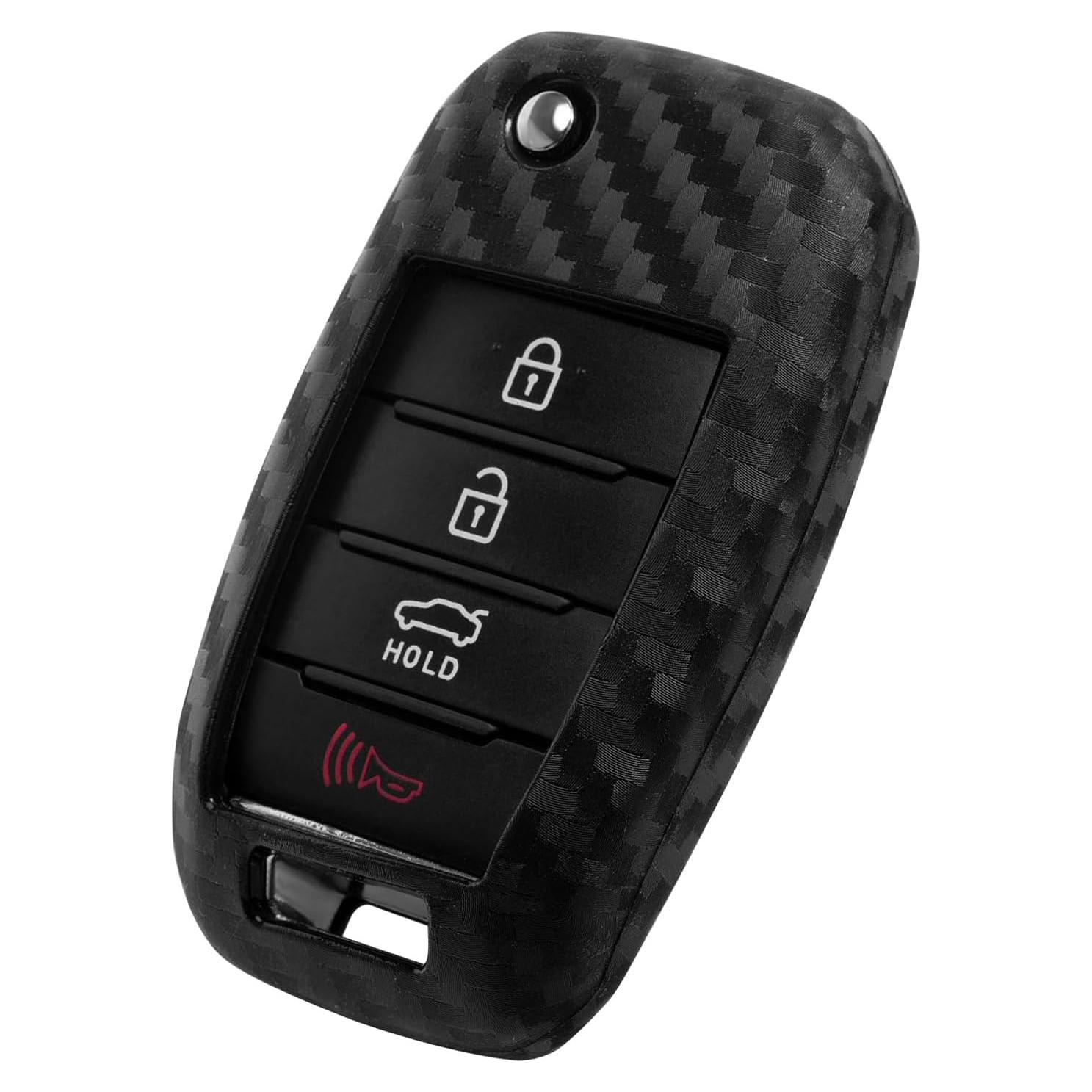 Funda de Llave Silicona Fibra de Carbono KIA Forte Optima Rio