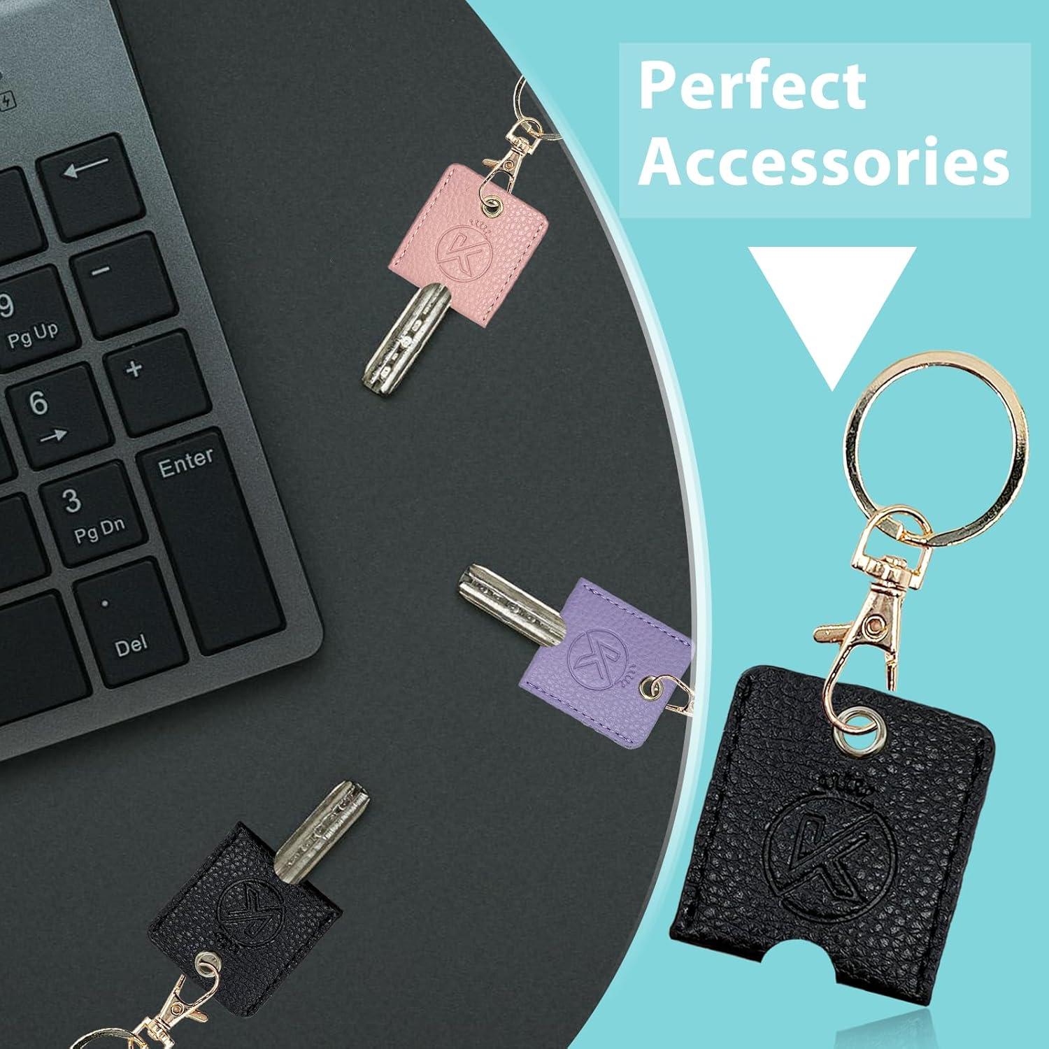 Funda de Llave de Cuero Suave KRSURERICHER 3 Piezas Negro