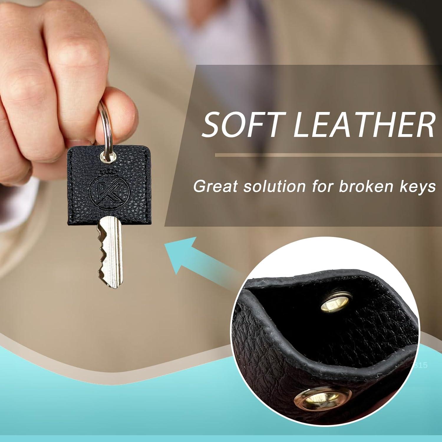 Funda de Llave de Cuero Suave KRSURERICHER 3 Piezas Negro