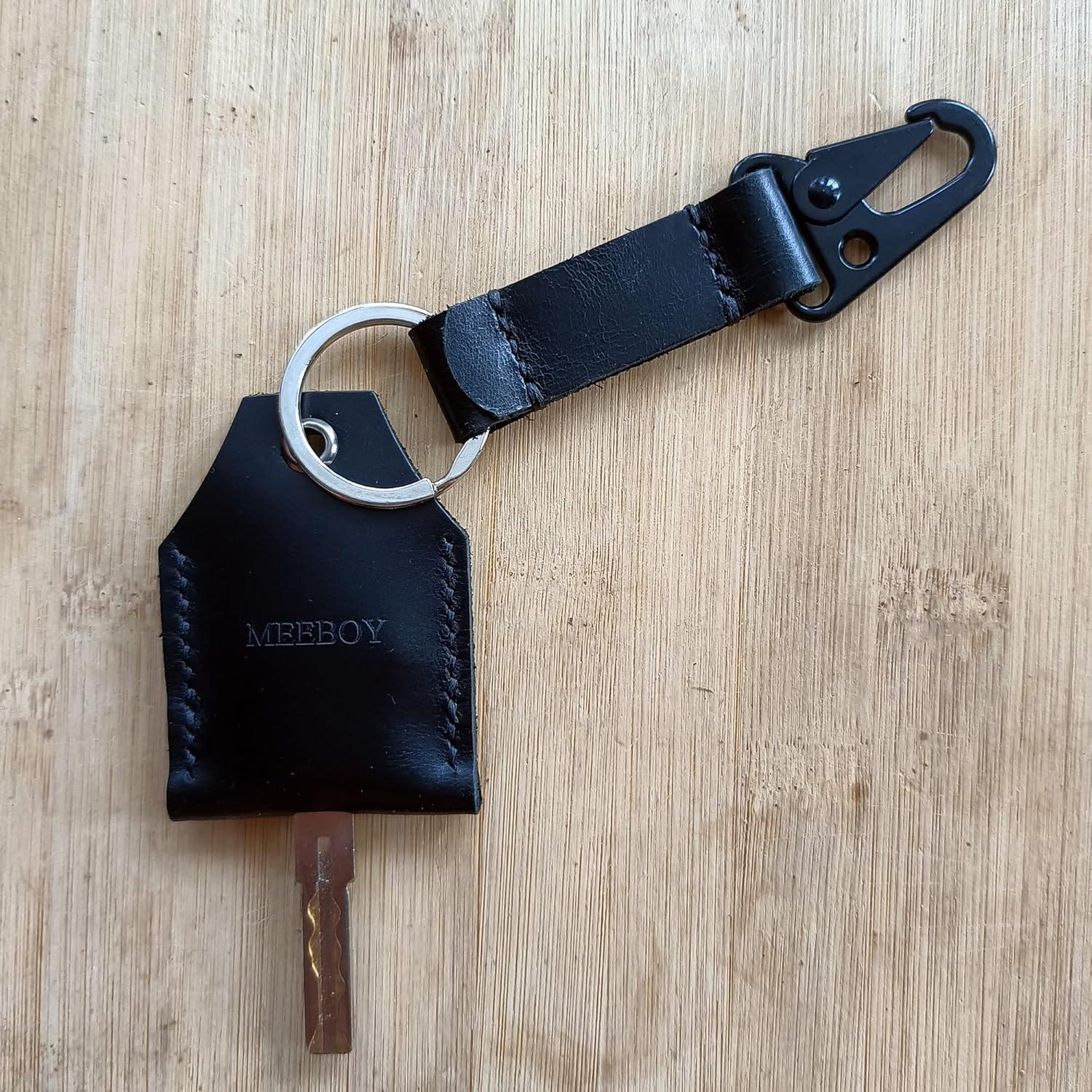 Funda de Llave de Cuero MEEBOY Vintage Negra 5x7cm