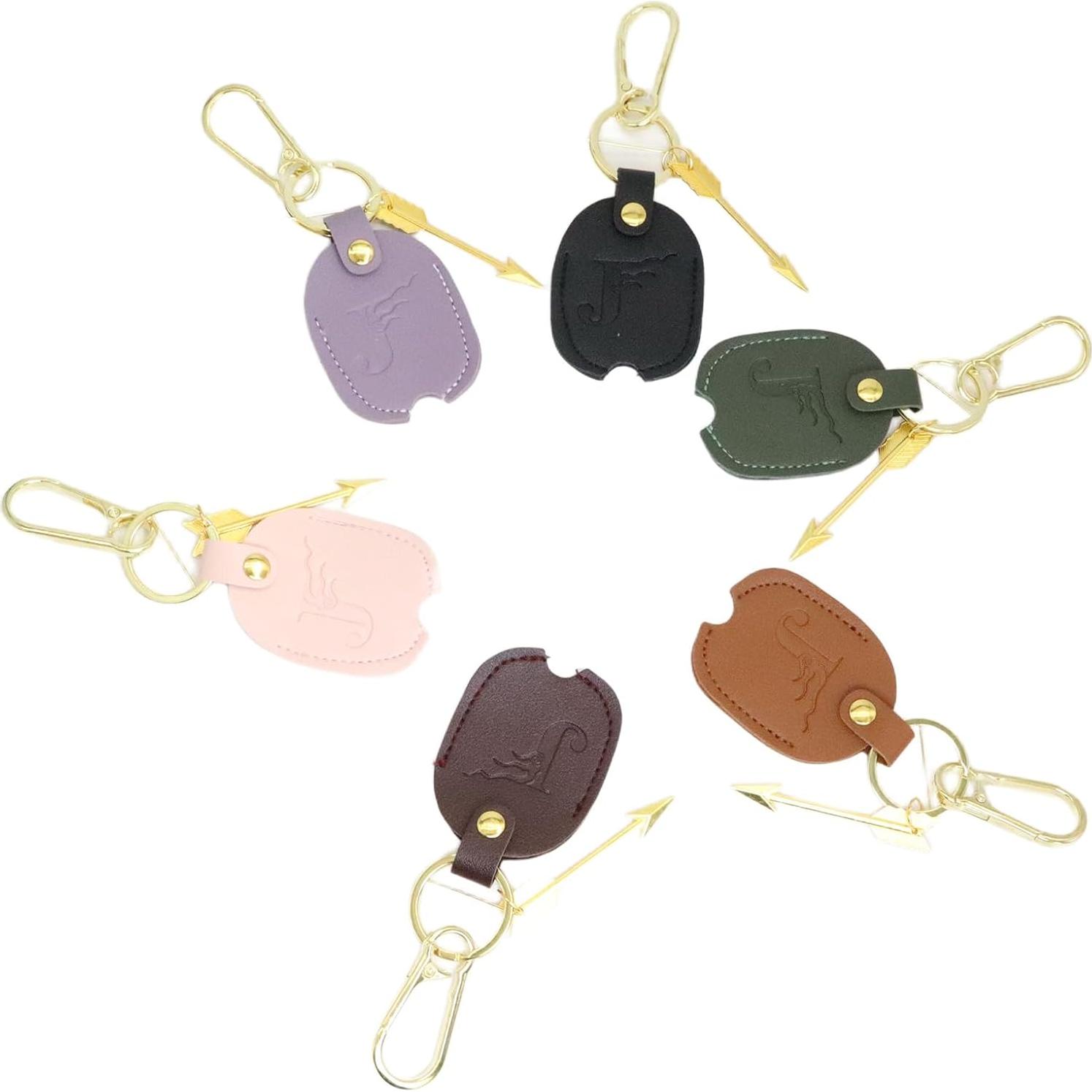 Funda de Llave de Coche Universal de Cuero Rosa Dorado