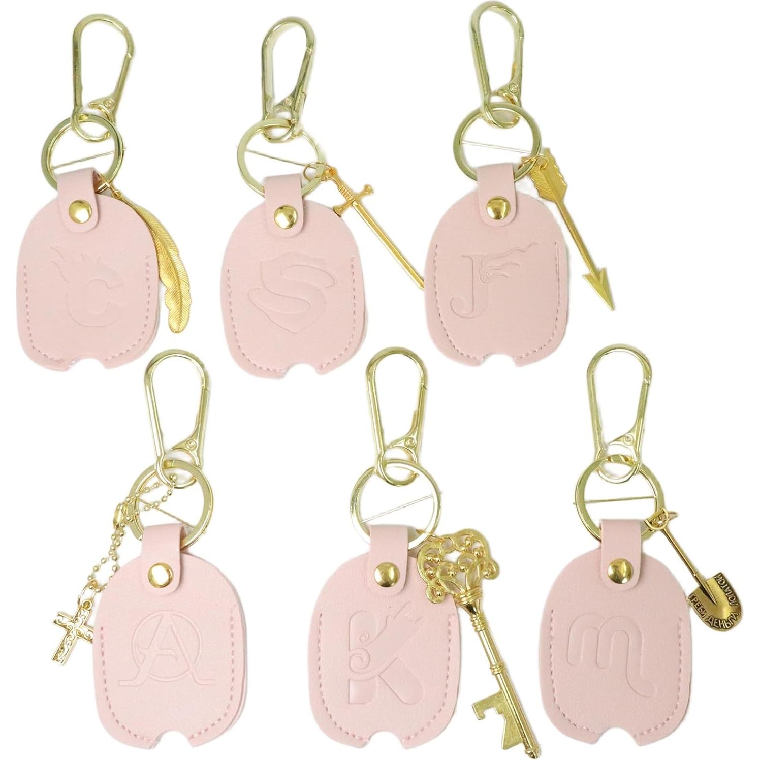 Funda de Llave de Coche Universal de Cuero Rosa Dorado