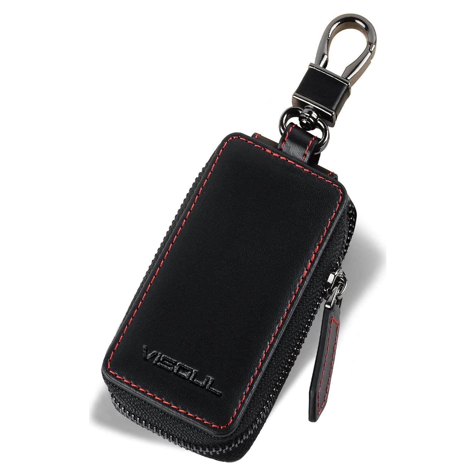 Funda de Llave de Coche de Cuero VISOUL Negra Universal