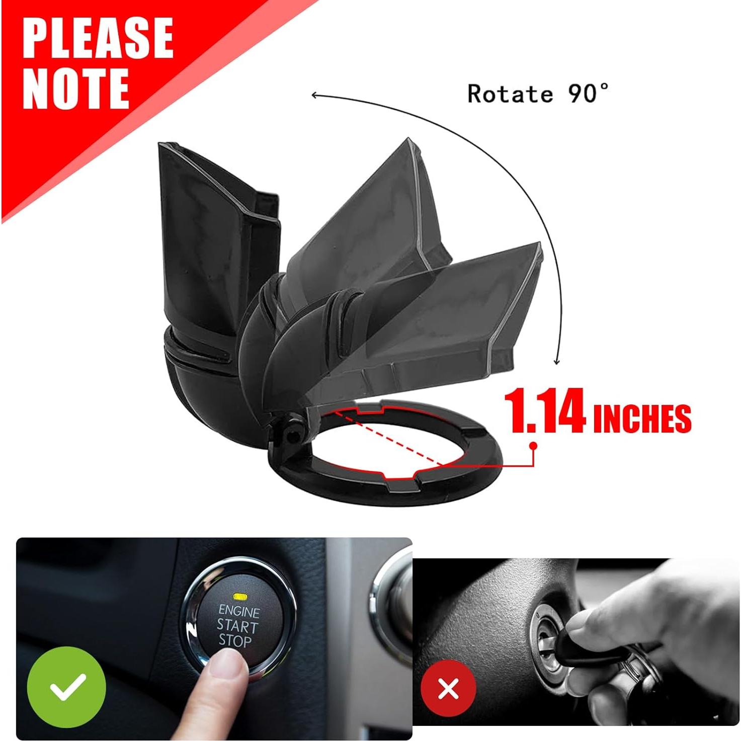 Cubierta de Botón de Inicio BestEvMod 3D para Coche Negro