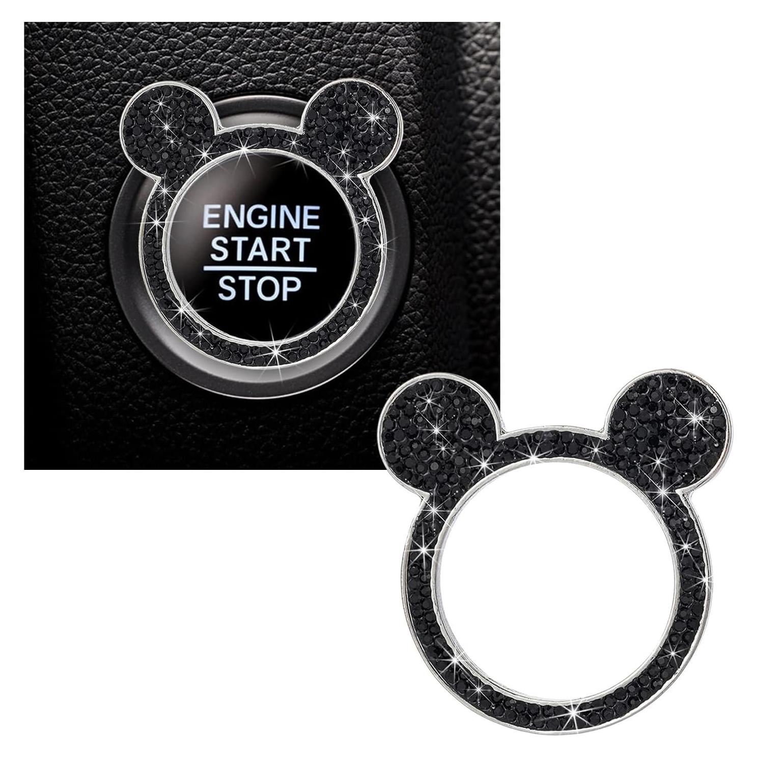 Anillo de Cristal para Botón de Inicio de Auto Ohleats Negro