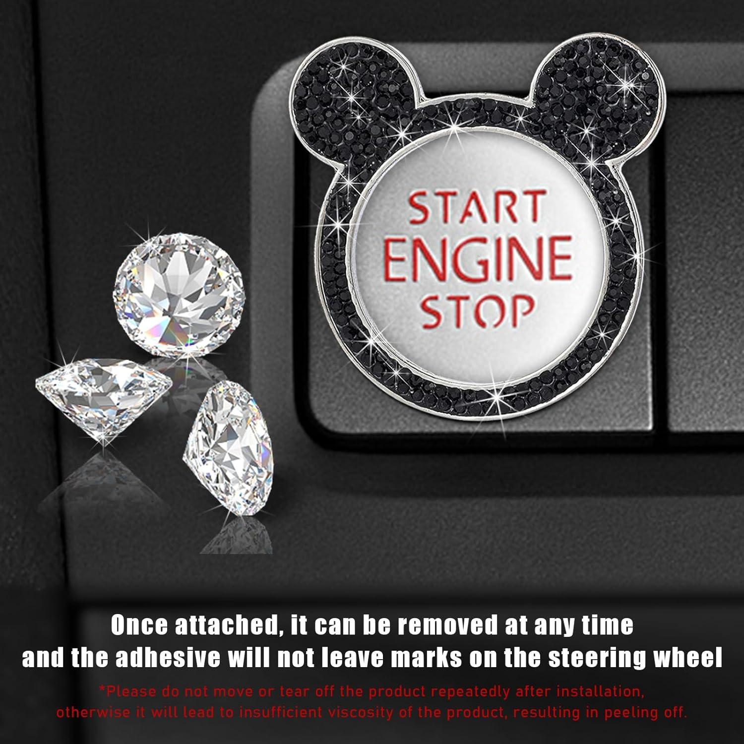 Anillo de Cristal para Botón de Inicio de Auto Ohleats Negro