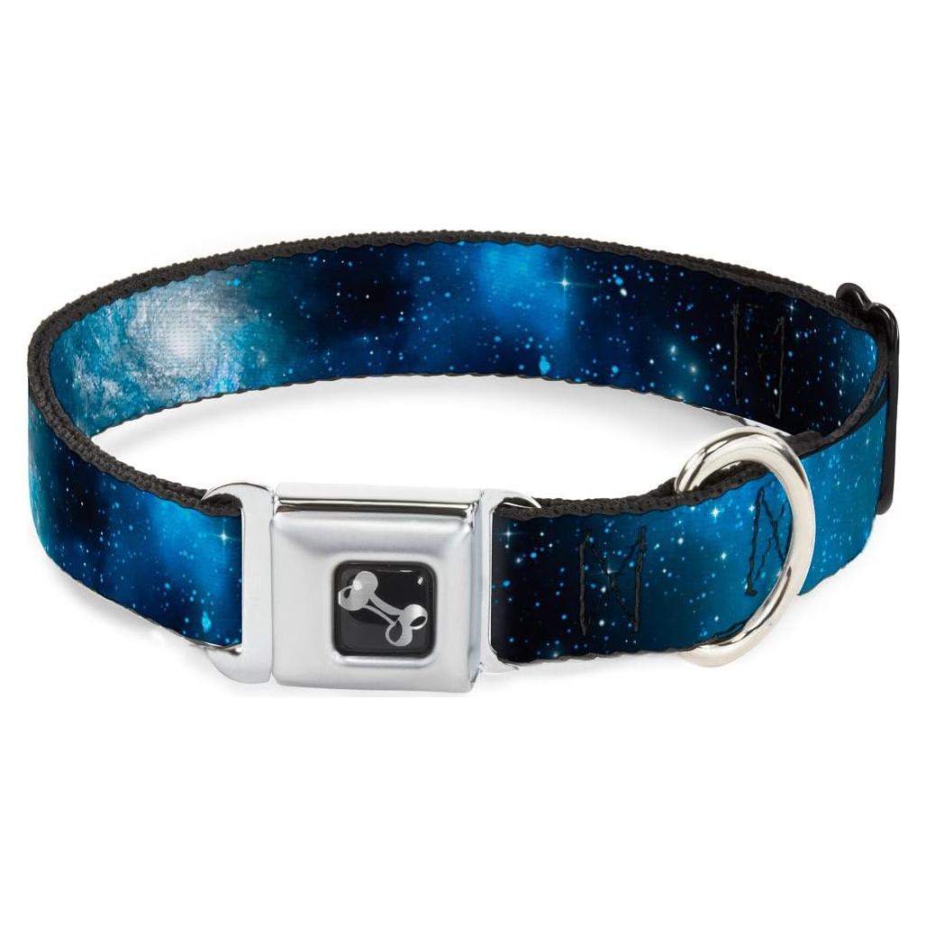 Collar de Perro Buckle-Down Galaxia Azul 16-23" (40.64-58.42 cm)