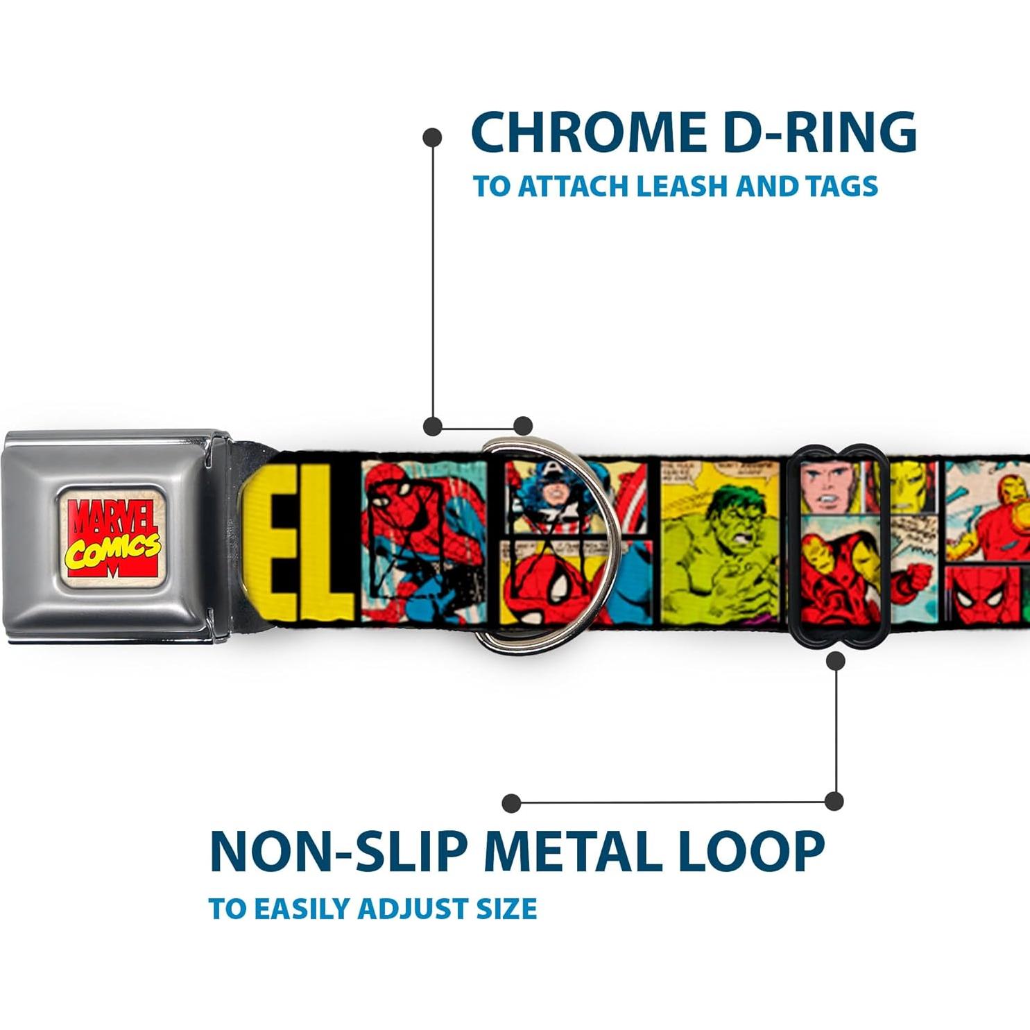 Collar para Perro Buckle-Down Marvel Retro 2.54 cm Ajustable