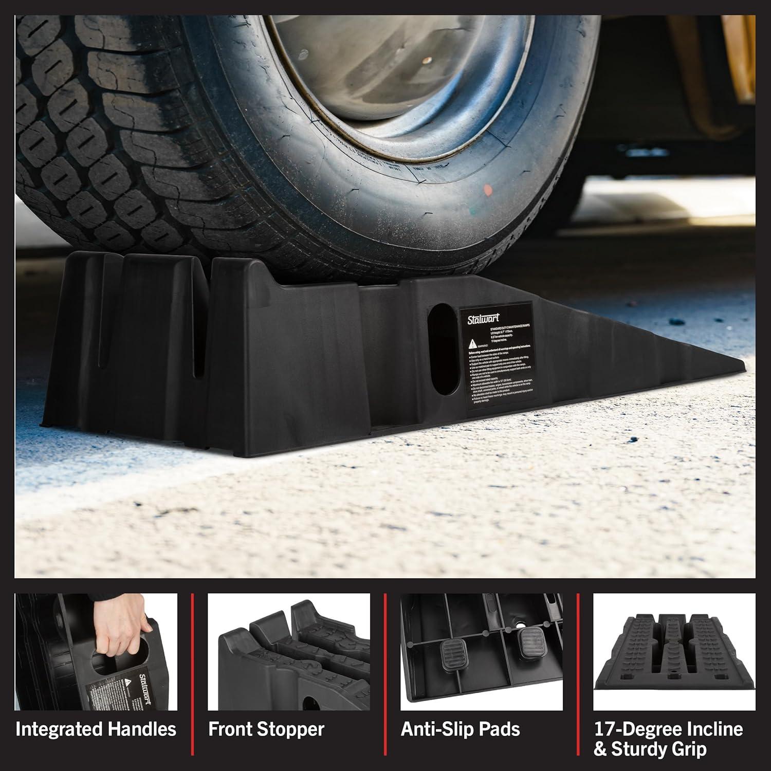 Rampas para Autos Stalwart 2-Pack - Elevación 17cm, 13,000lb