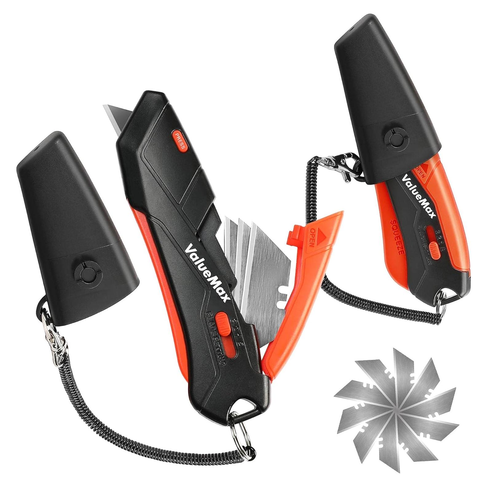 Cuchillo Cortador de Cajas ValueMax - 2 Paquetes, 10 Cuchillas