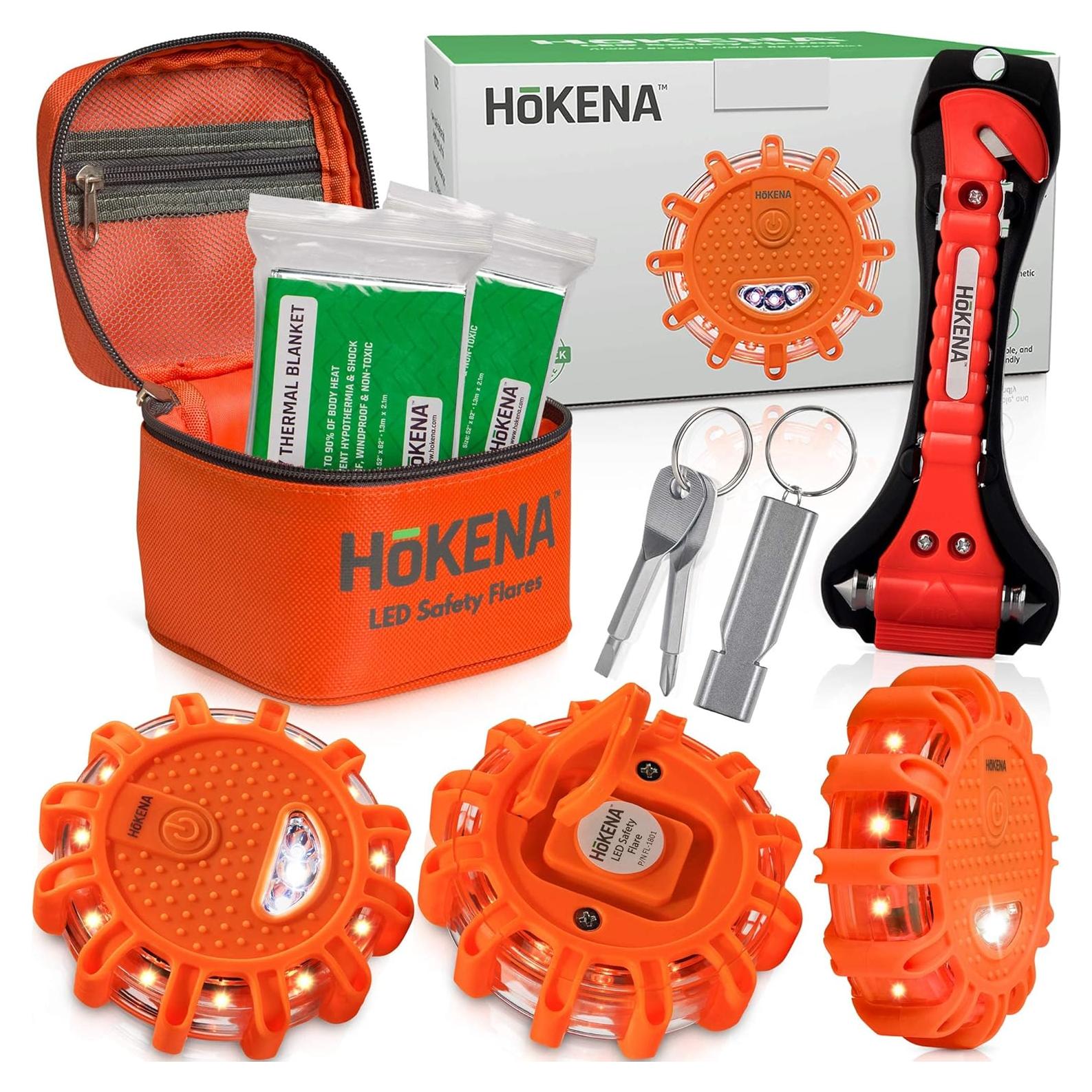 Kit de Emergencia HOKENA con 3 Bengalas LED y Accesorios