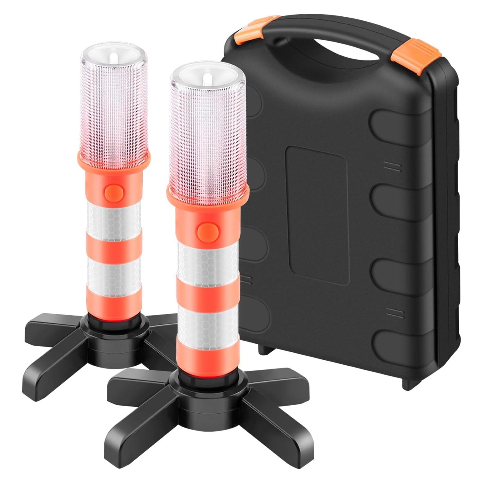 Kit de Bengalas LED de Emergencia OurLeeme, 2 Juegos, Naranja