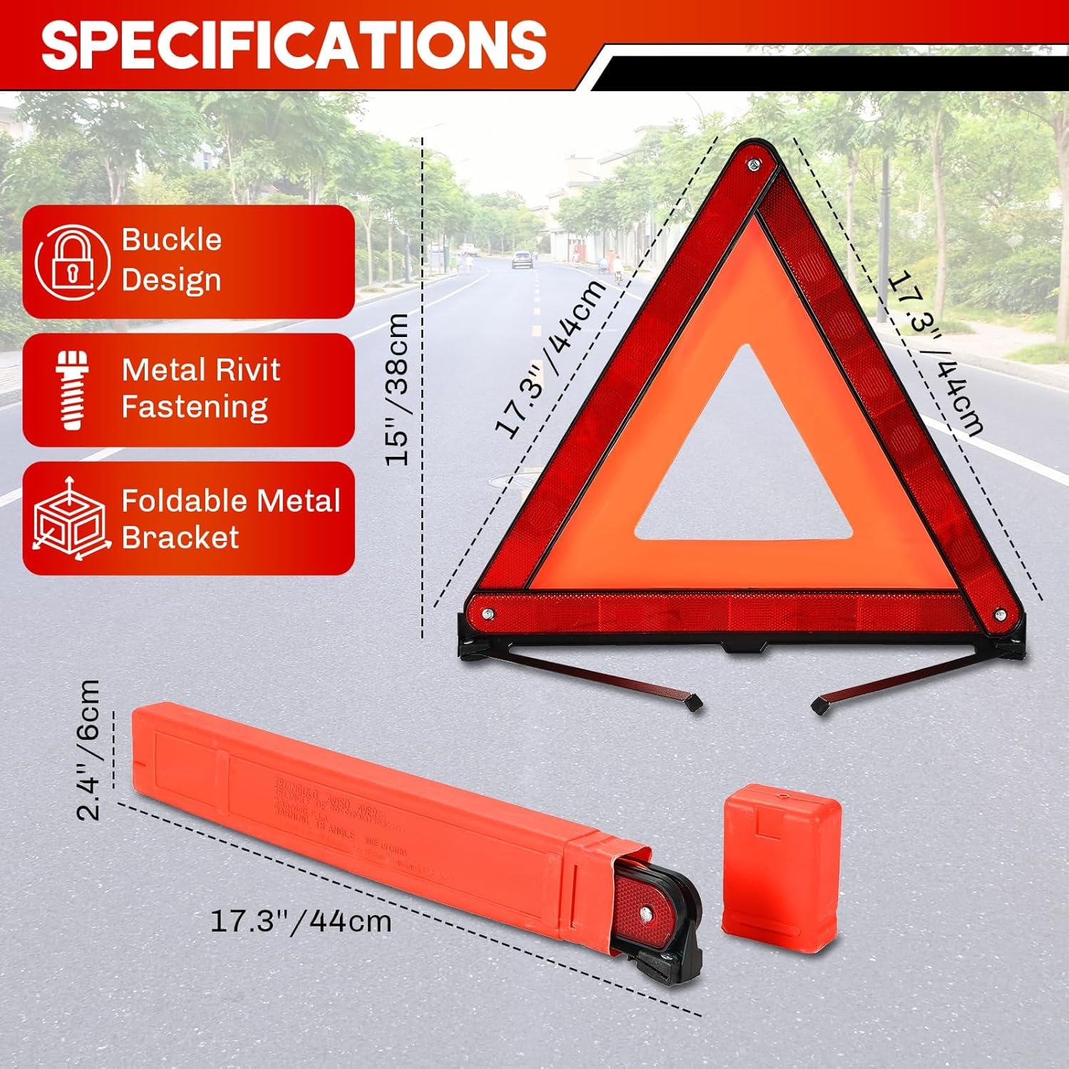 Kits de Triángulos de Advertencia Weyleity - 3 Piezas Reflectores