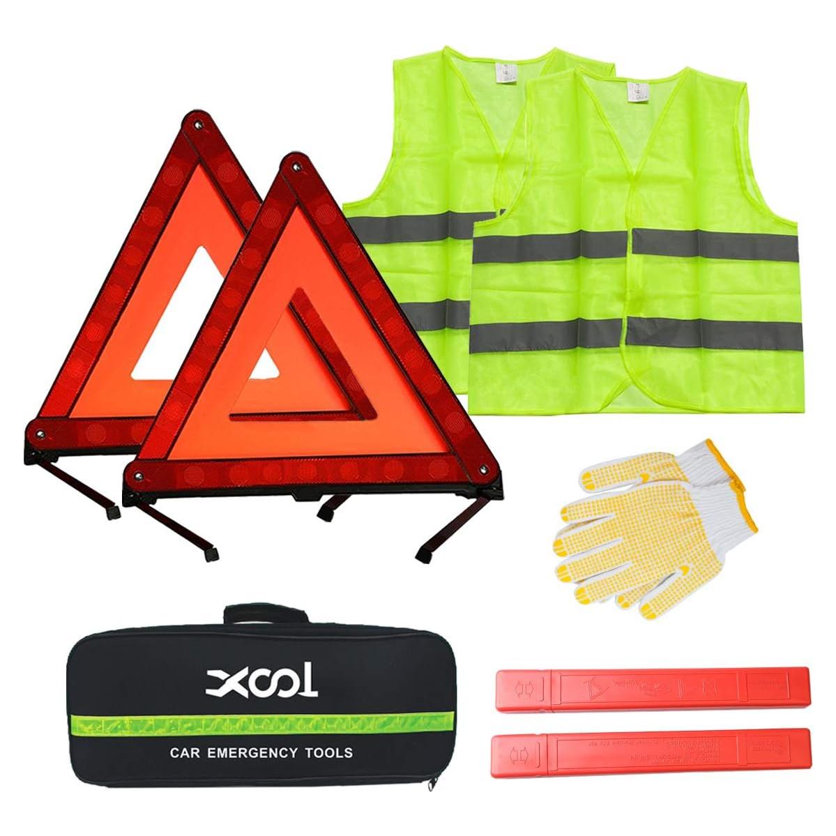 Kit de Emergencia para Automóviles XOOL - Triángulos y Chalecos