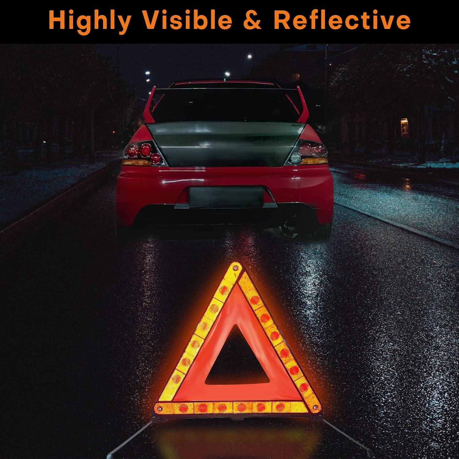 Kit de Emergencia Triángulos de Advertencia FLK Tech - 3 Piezas