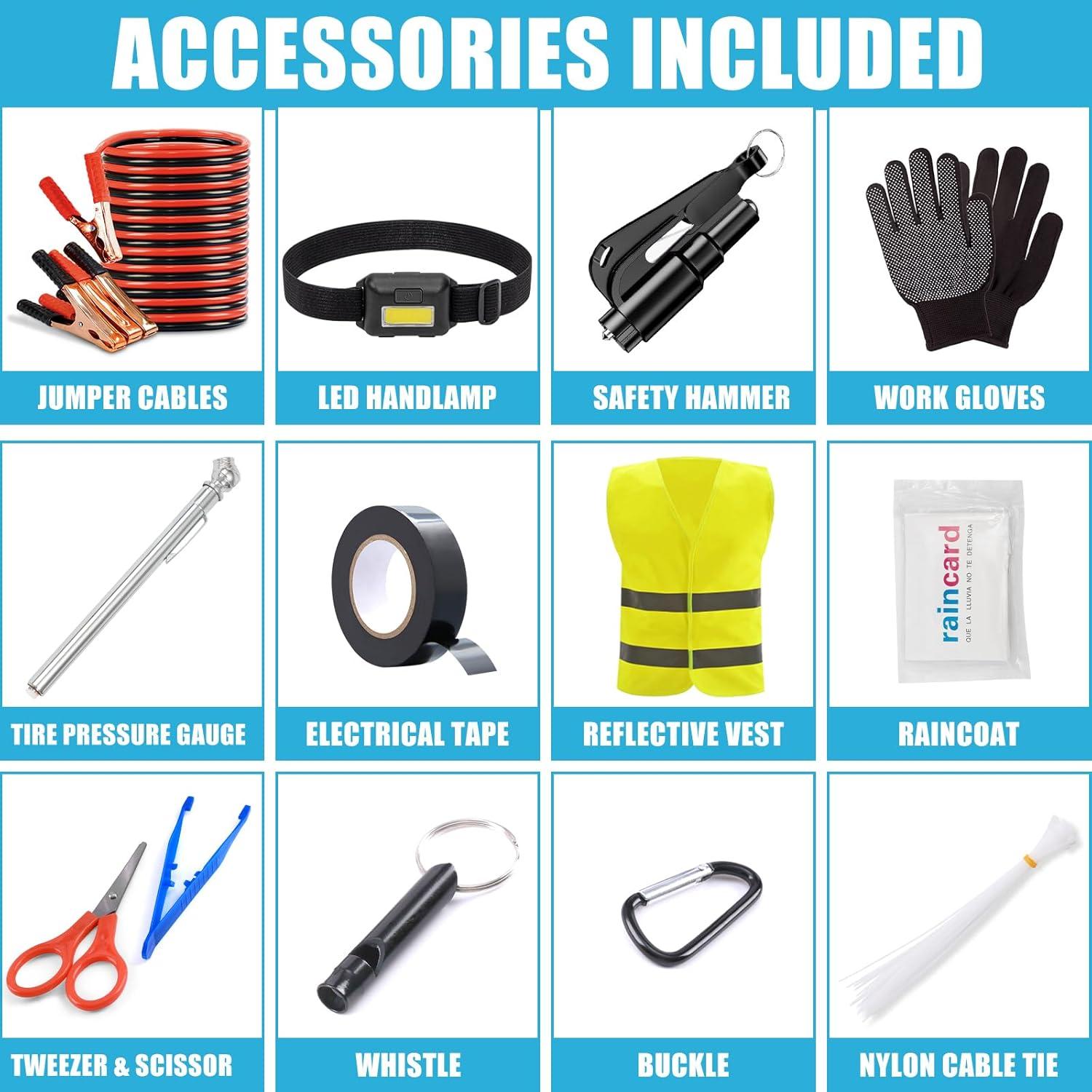 Kit de Emergencia en Carretera AUTODECO 14 Piezas Negro