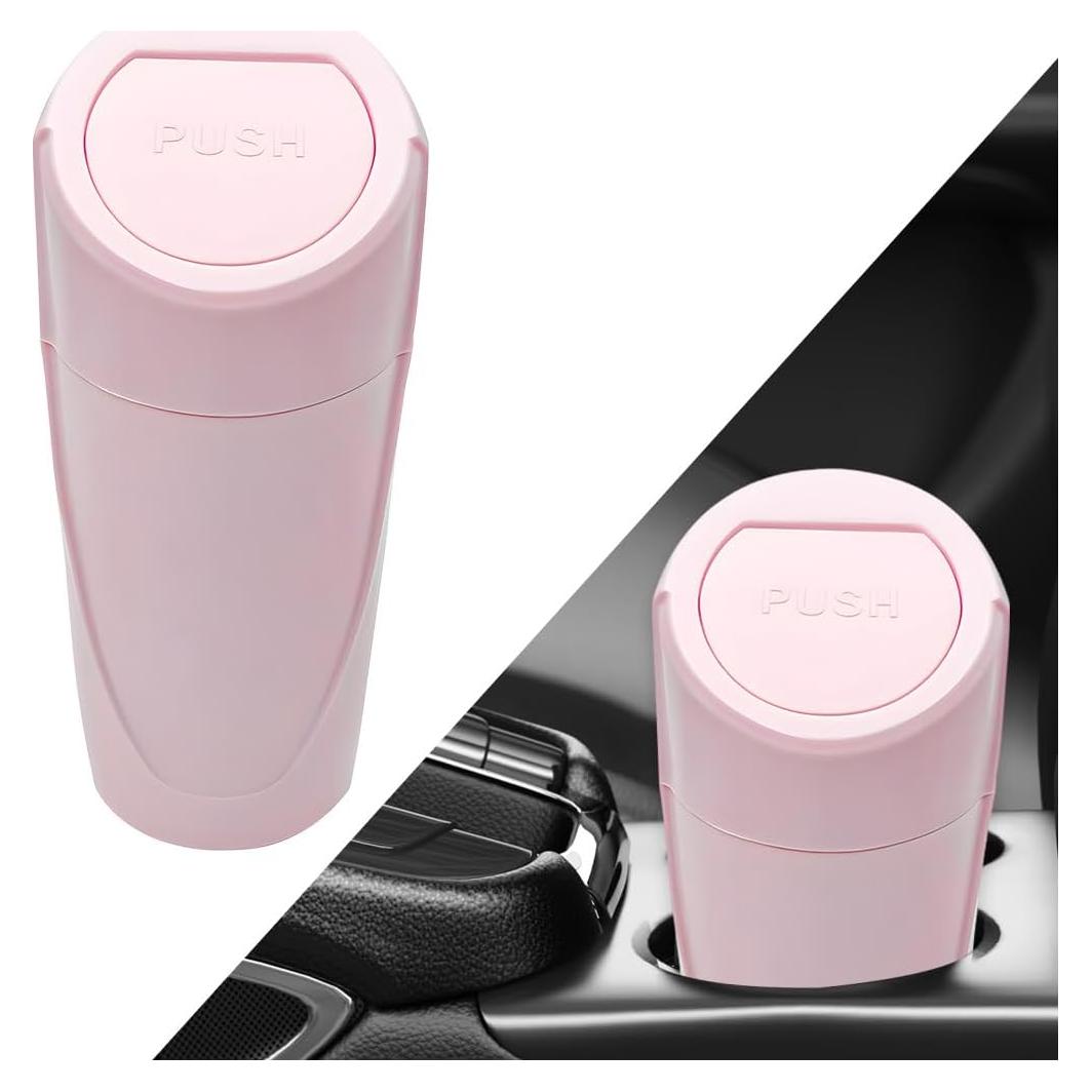 Basurero de Coche FSTURIOS Rosa con Tapa Abatible 1200ml