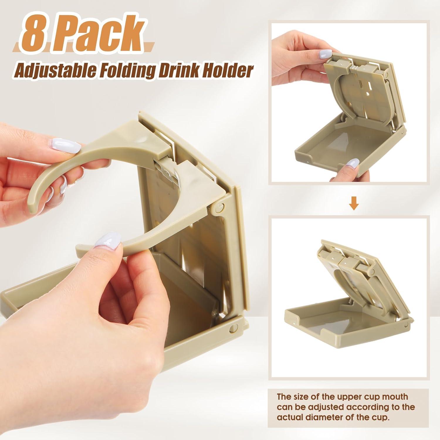 Soporte de Vaso Plegable Tioncy 8 Piezas Beige para Auto