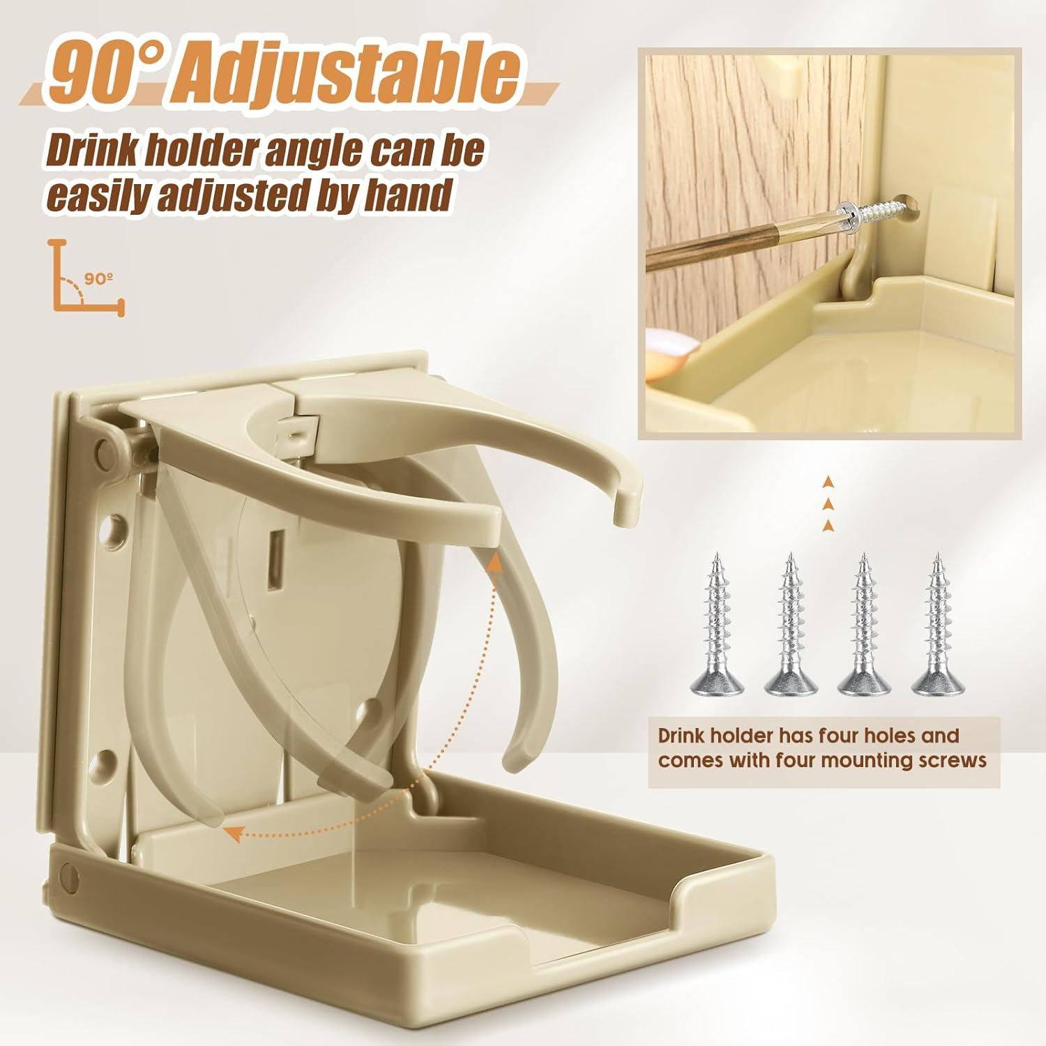 Soporte de Vaso Plegable Tioncy 8 Piezas Beige para Auto