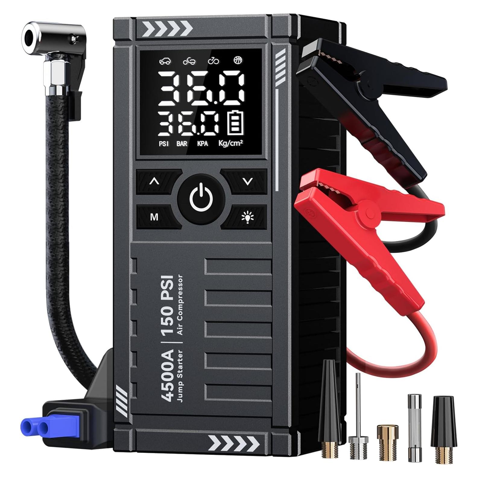 Arrancador de Batería KOLTGOO XM-1001 con Compresor 4500A