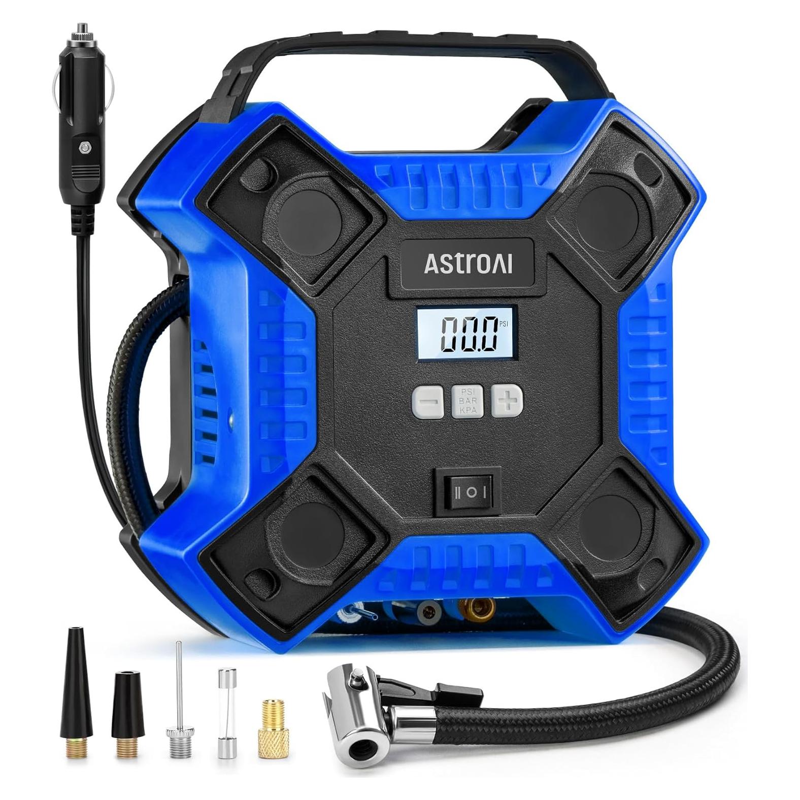Compresor de Aire AstroAI 12V Portátil 160 PSI con Luz LED
