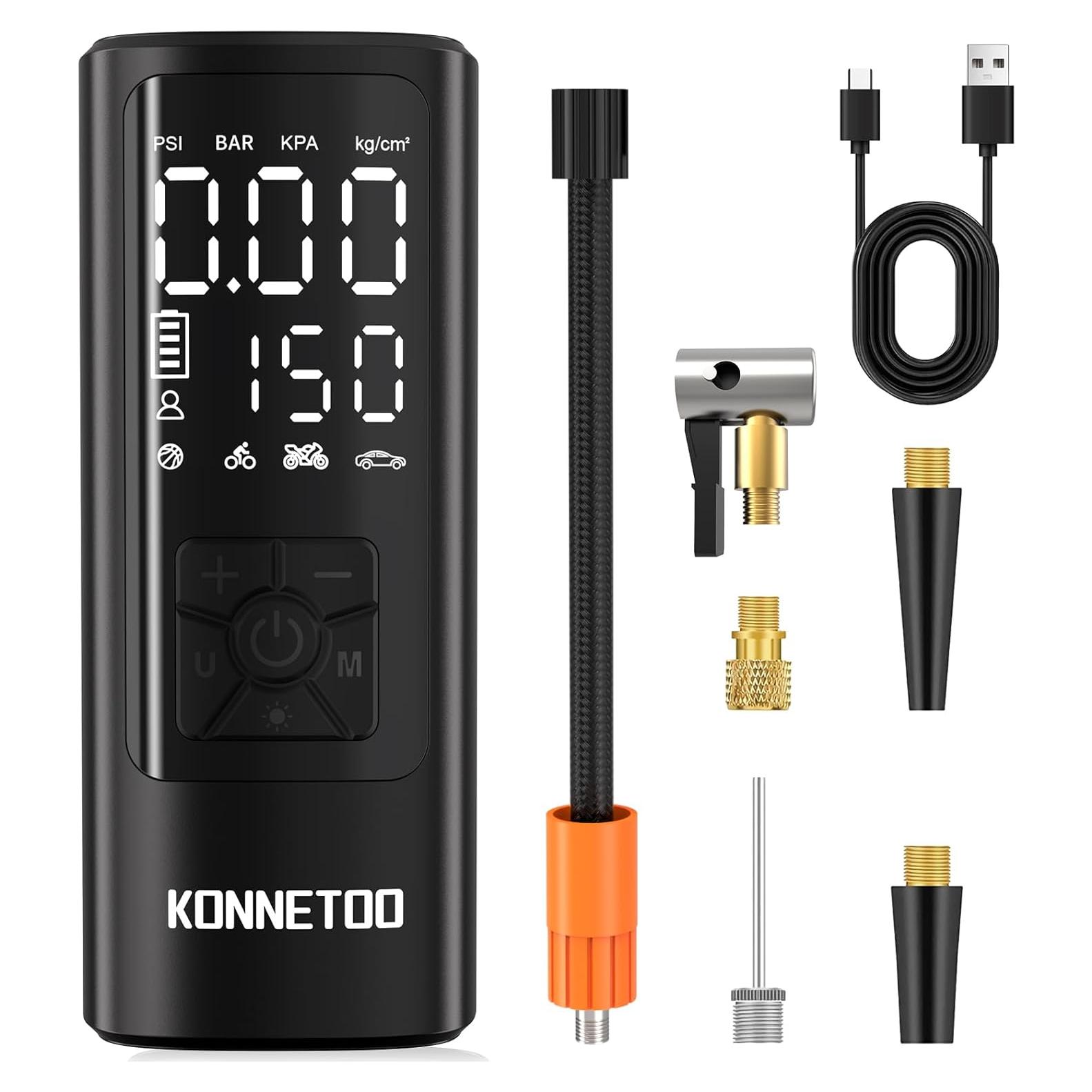 Inflador Portátil KONNETOO 150 PSI Bomba de Aire Automática