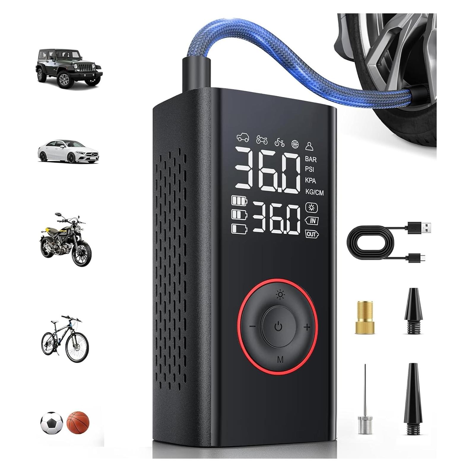 Compresor de Aire Portátil WONERBE T10 - 150 PSI, 5 Modos